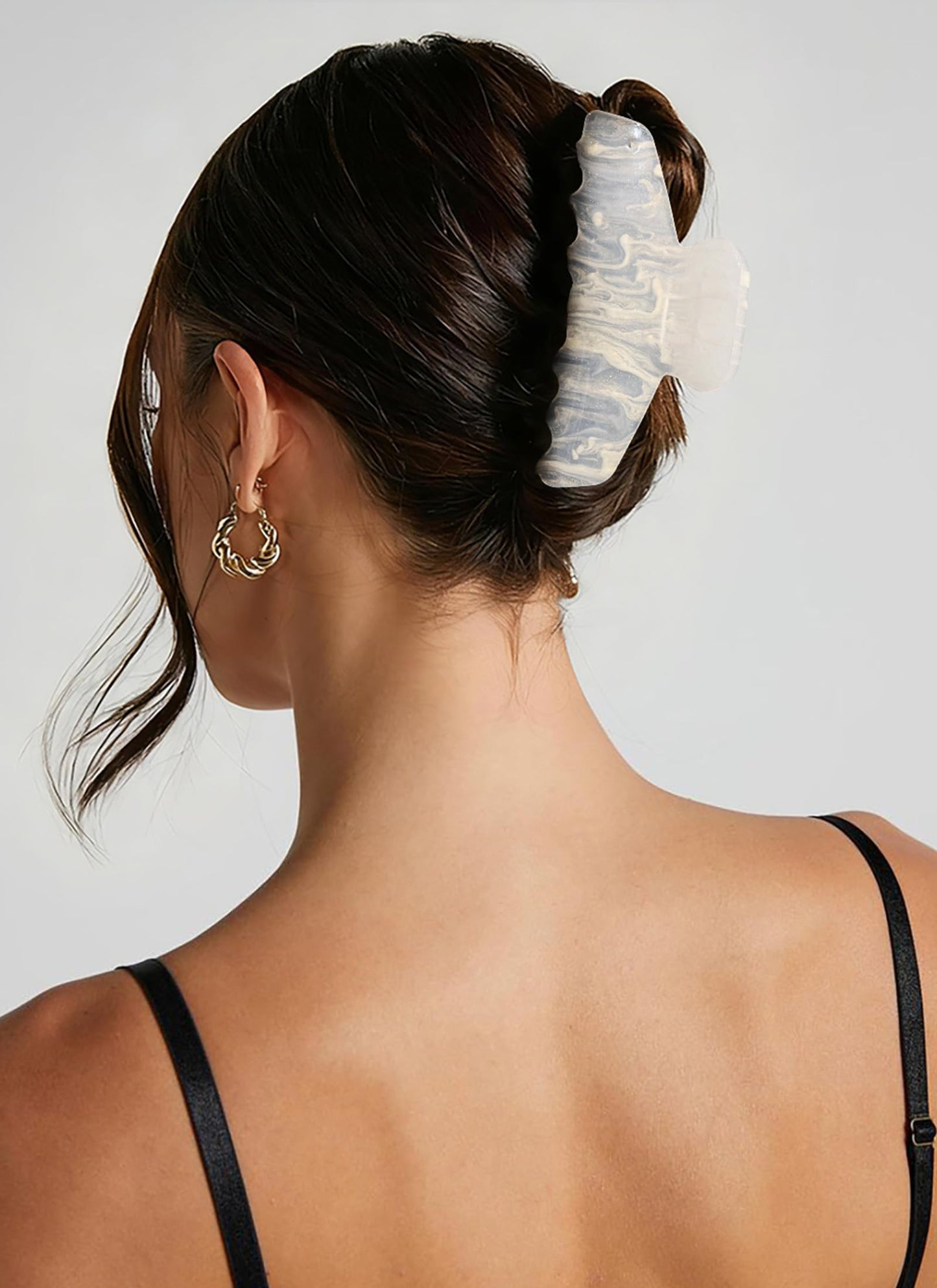 2 Pack Large Acrylic Hair Claw Clips for Women - 4.3 Inch Strong Hold Nonslip Hair Clips Big Claw Barrettes for Thick Thin Hair, Cute Durable Jaw Clips for Women Girls WN420