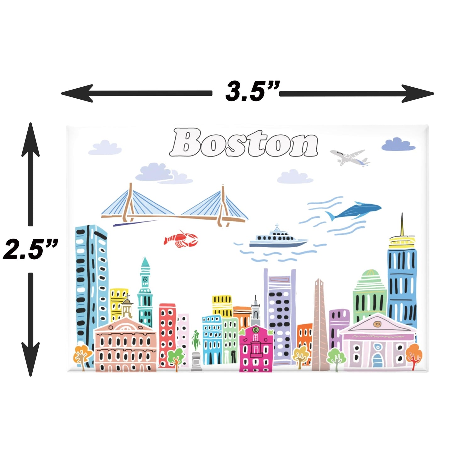 City Themed Artwork Magnet Collection by Beary Blu - Designed in The USA, Collectible Souvenirs Gifts 2.5" x 3.5" (Dallas) BST220