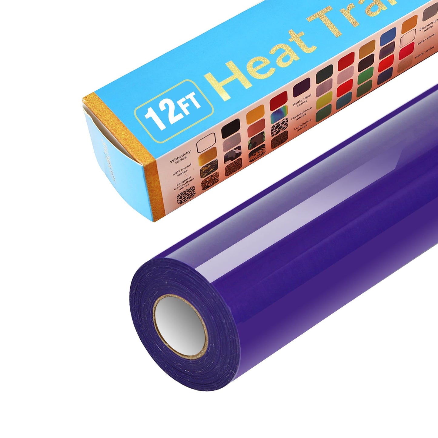 Golden Heat Transfer Vinyl Rolls 12 Inch by 12feet Roll HTV Iron on Vinyl DIY for T-Shirt Easy to Cut & Weed for Heat Vinyl Design Glossy (12Ft, Golden) WN420