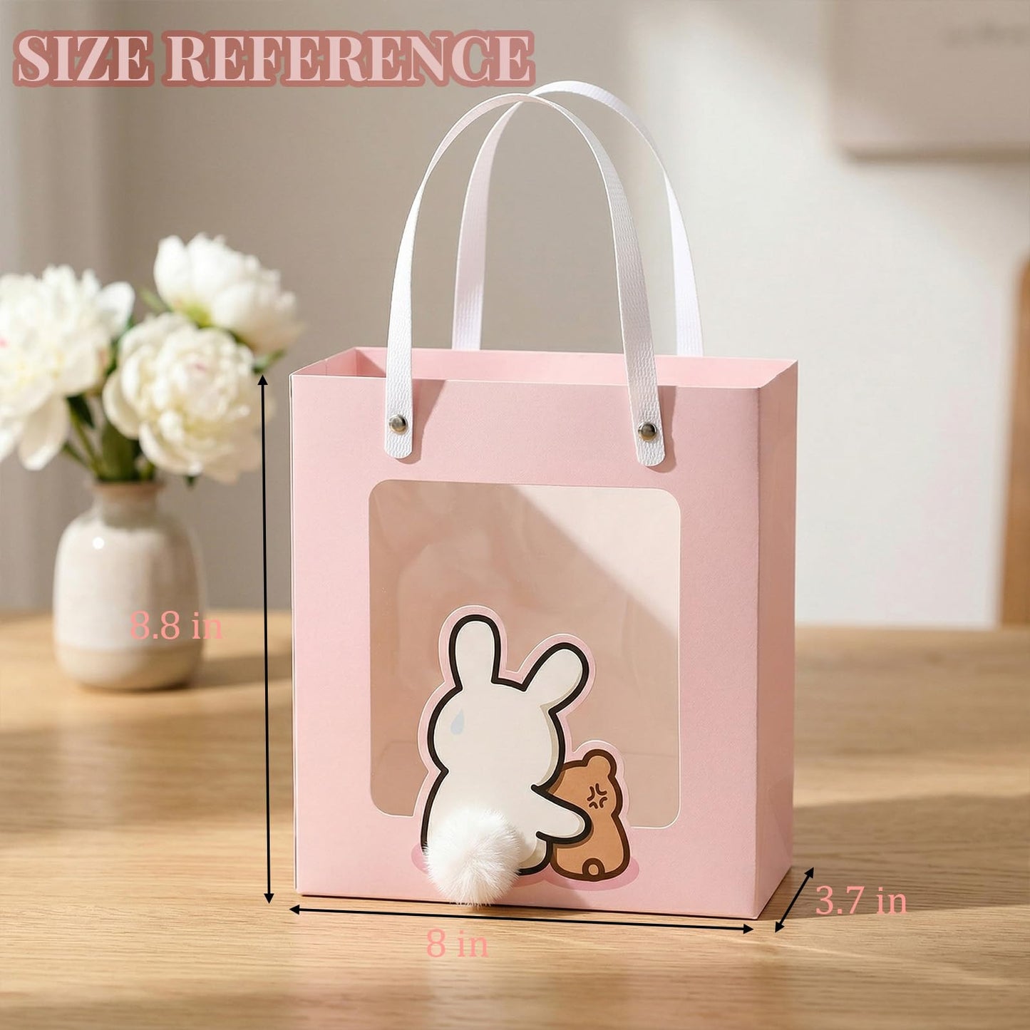 Premium Reusable Gift Bag with Matching Box, Durable Birthday Present Bag, Premium Paper Set for Wedding, Valentine's Party, Friends Celebration (Beige 1pack) BST202