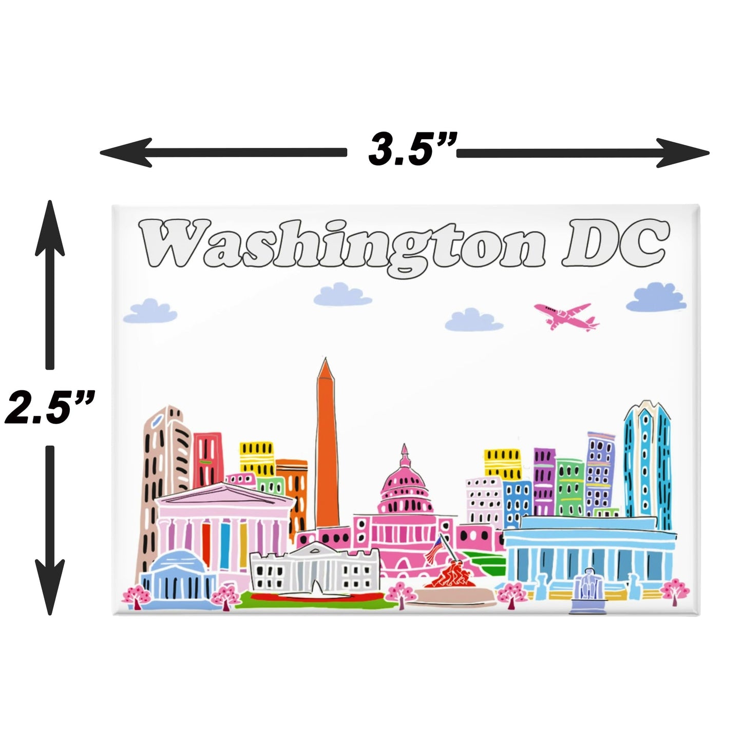 City Themed Artwork Magnet Collection by Beary Blu - Designed in The USA, Collectible Souvenirs Gifts 2.5" x 3.5" (Dallas) BST220