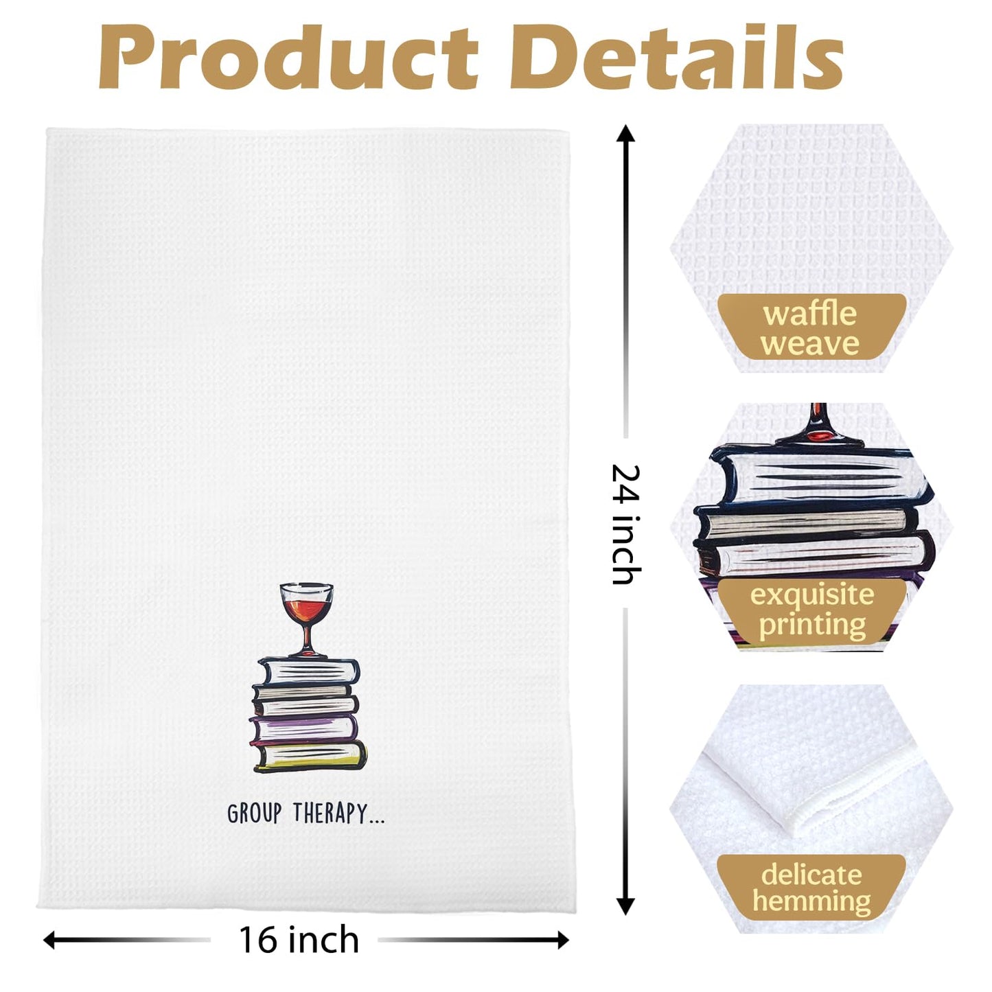 Funny Wine Kitchen Decor - Wine Gifts Waffle Dish Towels for Kitchen, Hostess Gifts Hand Towels, Housewarming Gift Tea Towel, 16x24 Inch BST220