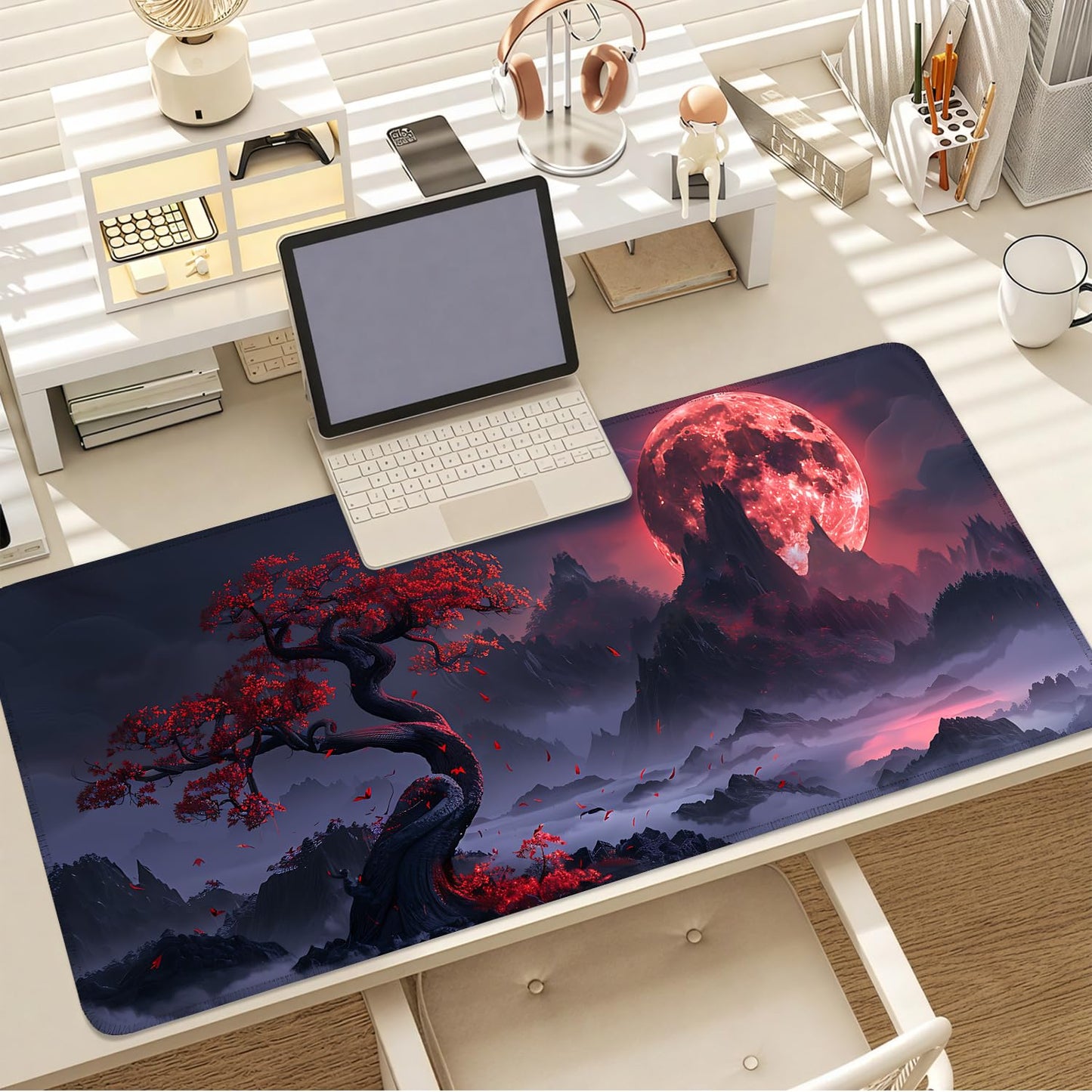 Mouse Pad Gaming Mousepad 31.5 x 11.8in Large Mouse Pad for Keyboard and Mouse with Anti-Slip Rubber Base, Keyboard Pad XL Mouse Mat for Home and Office,Snowy Forest WN420