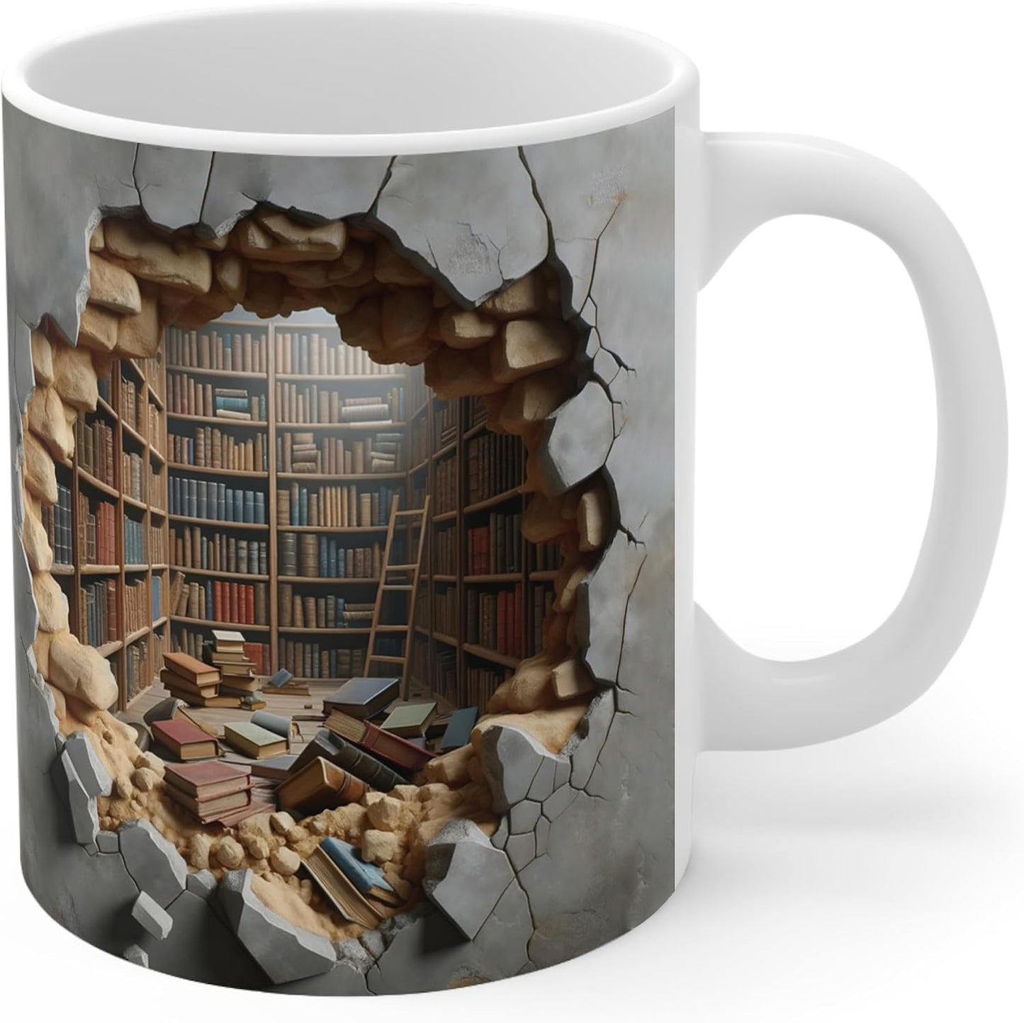 Library Bookshelf Mugs Bookish Gifts For Books Lovers Gifts For Book Lovers Women Bookshelf Coffee Mugs - Library Coffee Mug Gift Ideas Bookworm Gift For Reader, Writer (White Mug 11 Oz) BST326H