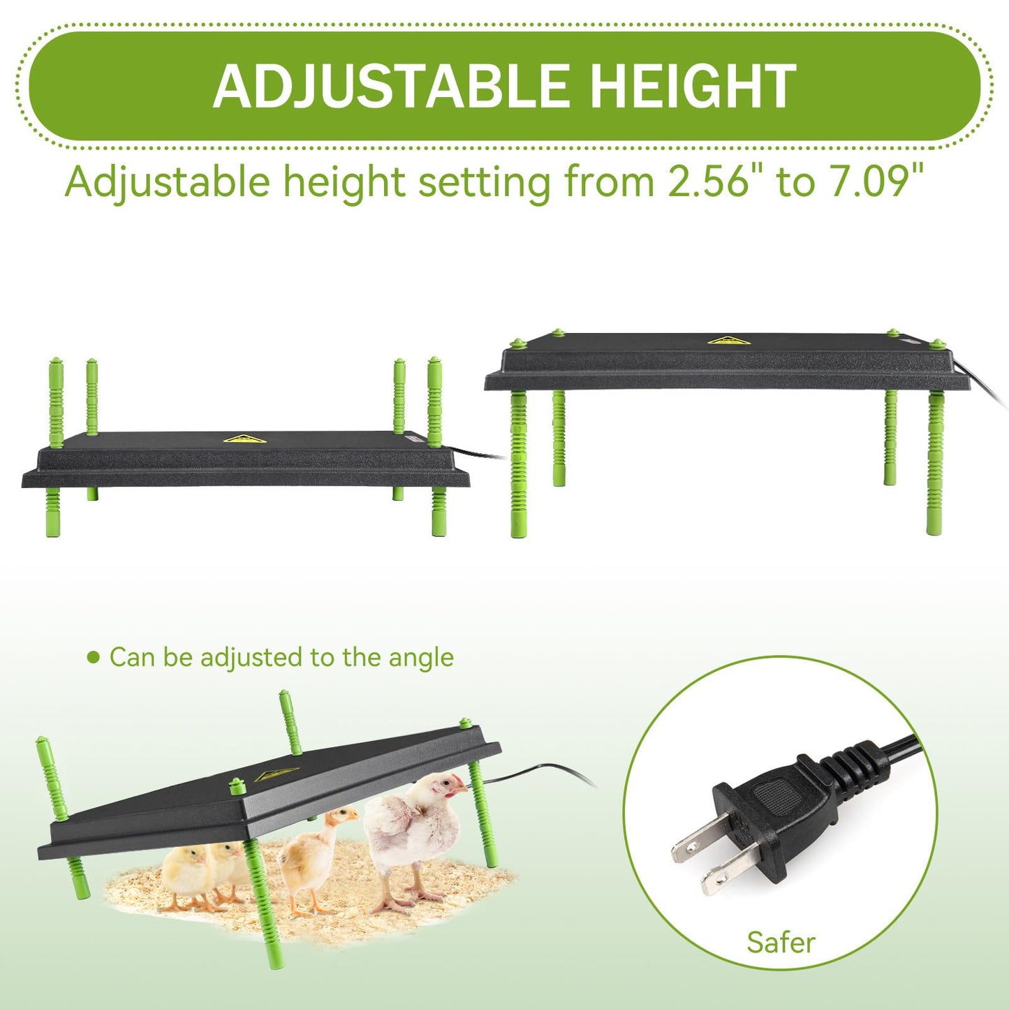 Chick Brooder Heater Plate, 12"x16" Warmer Brooder Plate for Chicks with Adjustable Height & Temperature Display RD12