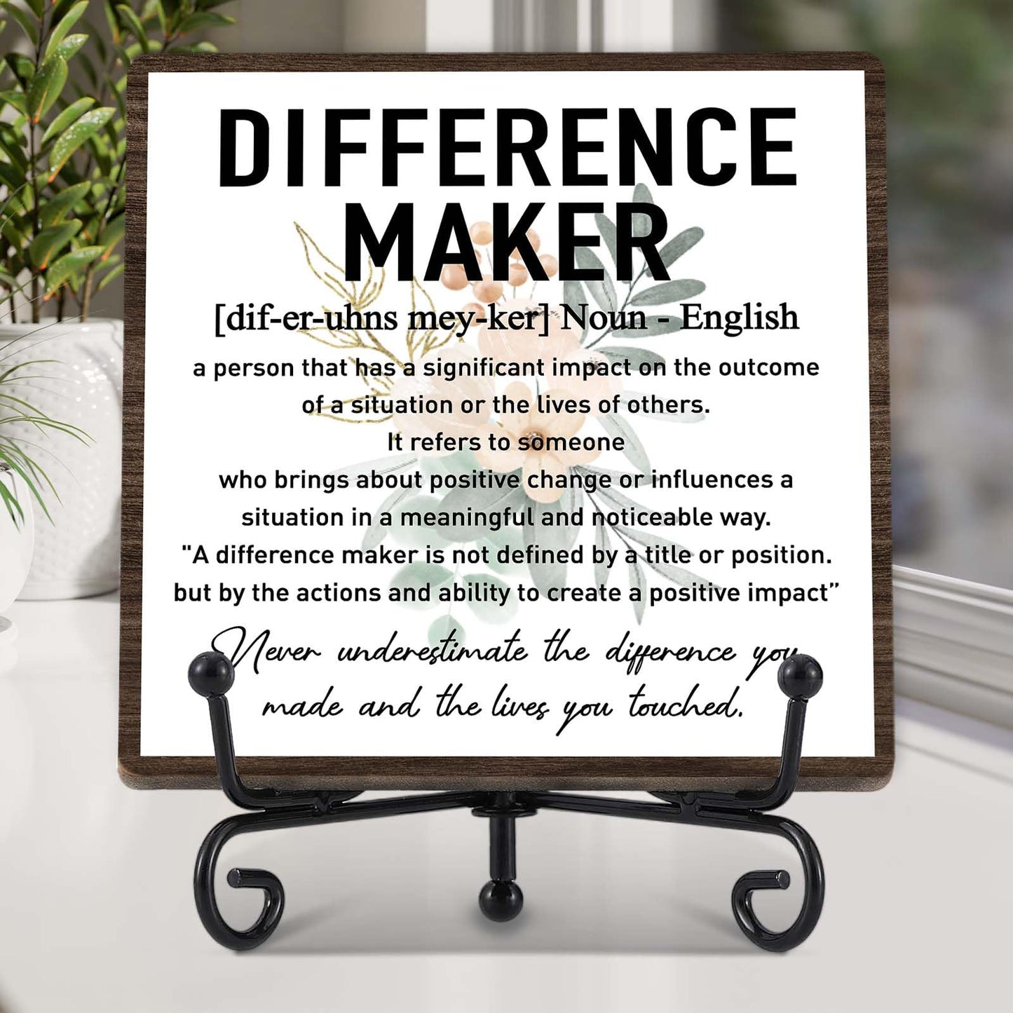 Difference Maker Gift，Thank You Gifts for Teacher Boss Coaches Leader Coworkers Therapist Supervisor, Teacher Desk Plaque Office Decor - E05 BST220