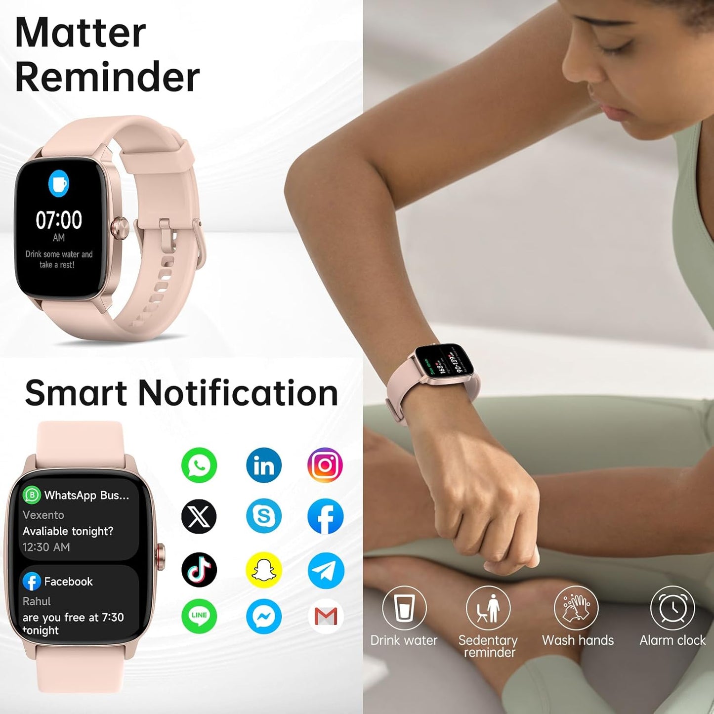 Smart Watch Your Sports Partner Pink 89