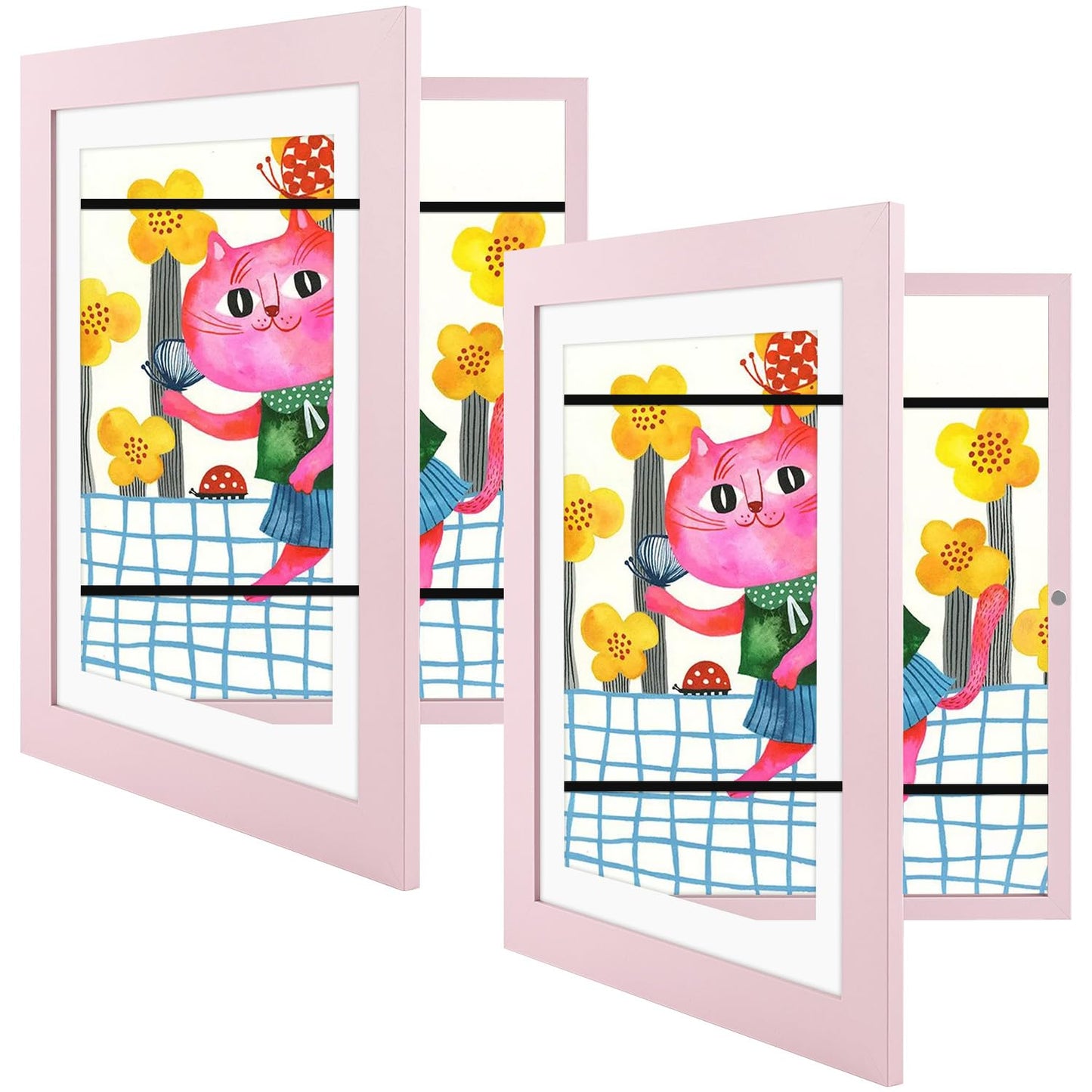 Golden State Art, 8.5x11 Kids Art Frames, Front-Opening Picture Frame Great for Kids Drawings, Artworks, Children Art Projects, Schoolwork, Home or Office (Walnut, Set of 2) BST220