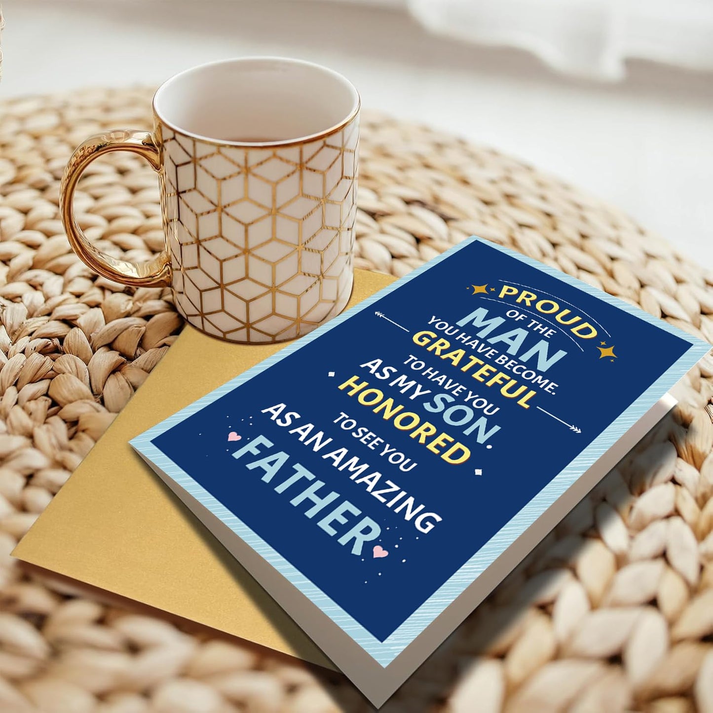 Funny Fathers Day Card for Dad Daddy Bonus Dad, Cute Cards for Fathers Day, Father's Day Cards from Son Daughter, Father's Day Cards Gift For Men Him BST202