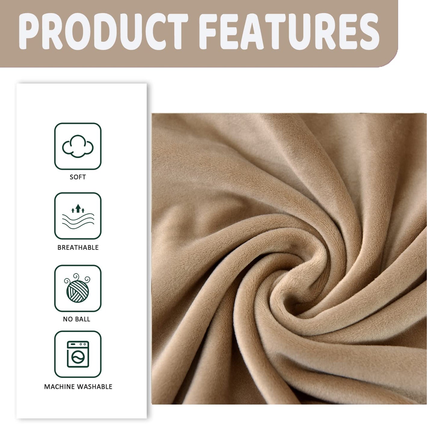 Velvet Loveseat Couch Covers for 2 Cushion Couch Sofa - High Stretch 3 Pieces Washable Furniture Protector with Elastic Bottom for Kids,Pets (Brown, Armchair (1 Cushion)) WN420