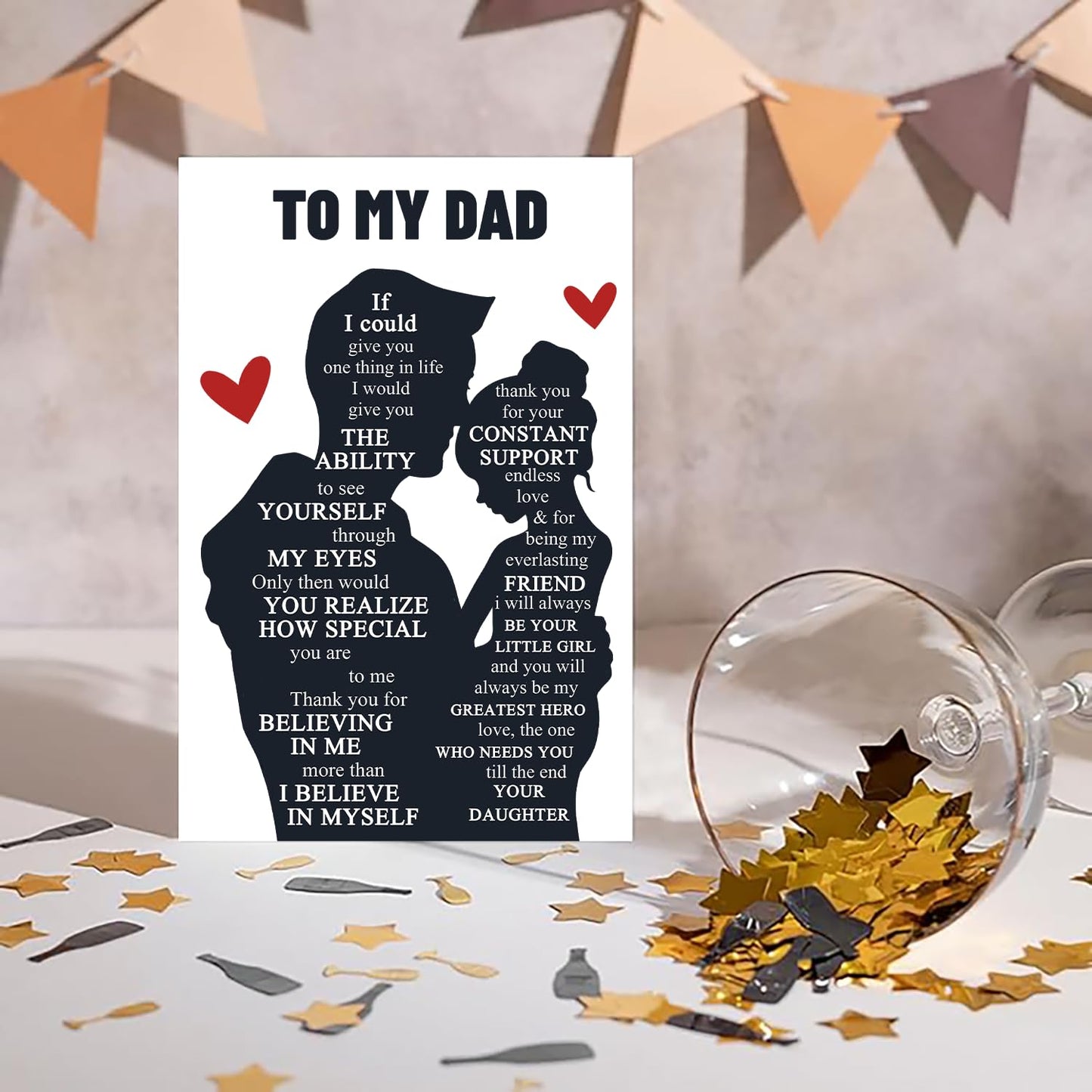 Funny Fathers Day Card for Dad Stepdad Bonus Dad Husband Grandpa, Humorous Happy Father's Day Card Gift from Son Daughter Grandson Granddaughter, Unique Fathers Day Card for Him BST202