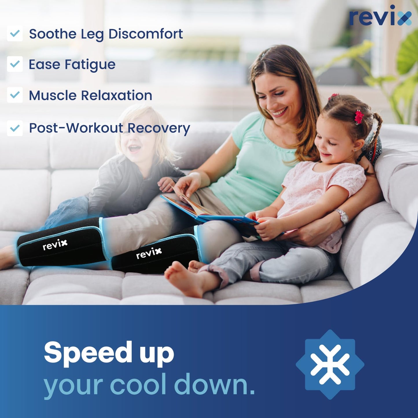 REVIX Shin Ice Pack Reusable Leg Ice Pack Wrap Cold Therapy Compression Sleeve N25