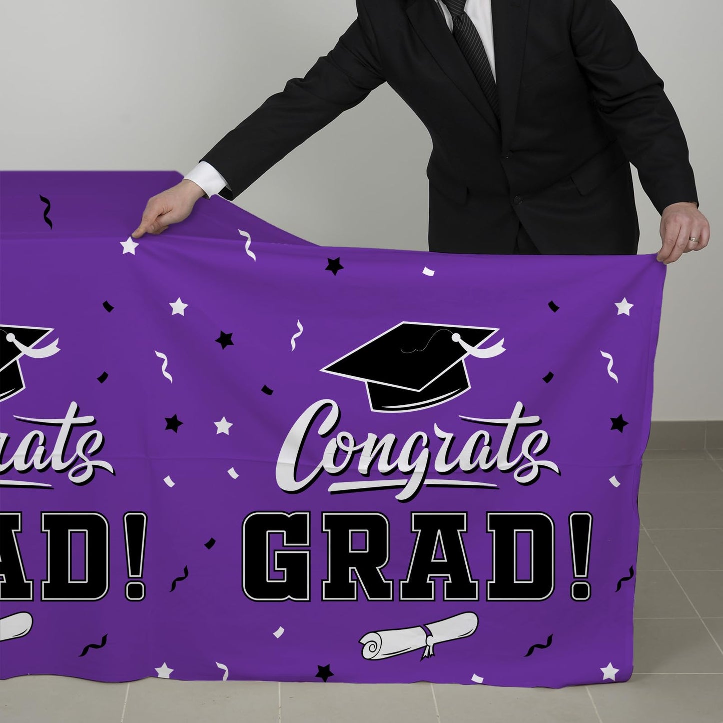 Gatherfun 2026 Graduation Decorations : 2-Pack Congrats Grad Disposable Tablecovers - Class of 2026 Red Themed Table Cloths, for Graduation Party Supplies & Graduation Backdrop, 54" X 108" BST326L