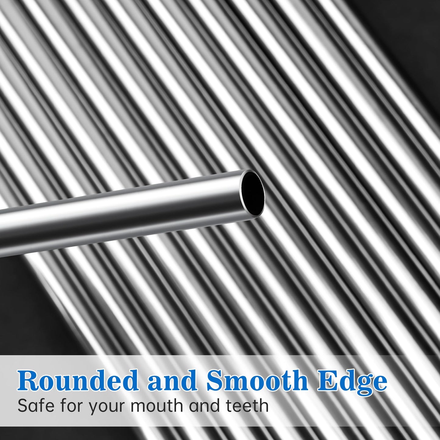 Tomorotec 14PCS Stainless Steel Straws Fit for 30oz Stanley Tumblers | 11" Reusable Drinking Straws with Brush, 7 Bent & 7 Straight for Smoothies, Milkshakes, Coffee, Dishwasher Safe (Metallic) BST326L