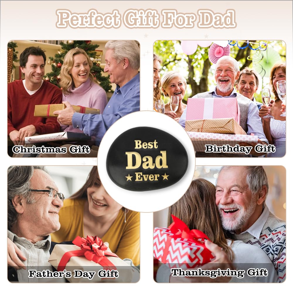 Dad Fathers' Day Gift for Father Daddy Best Dad Ever Rock Engraved Pebble Gifts Birthday Father's Day Valentines Presents Ideas Decorations BST220