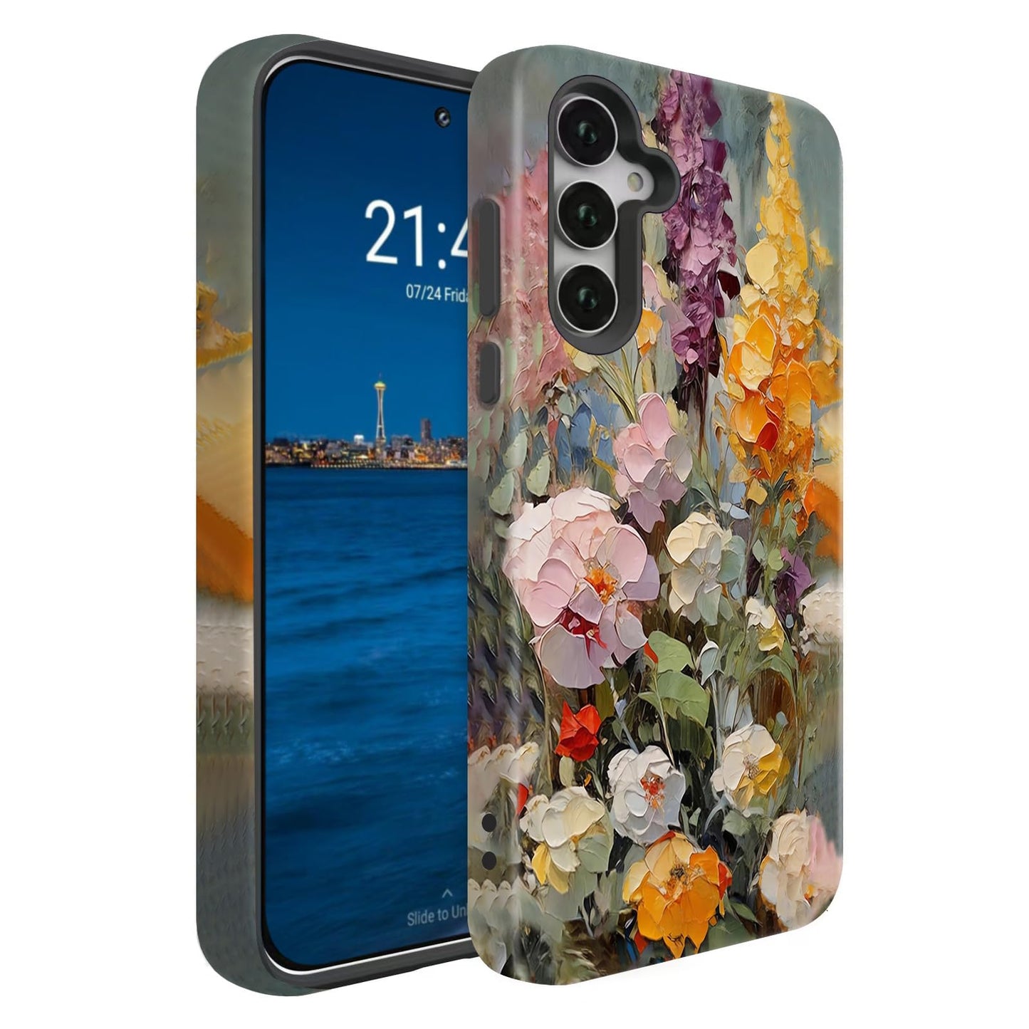 Compatible for Samsung Galaxy A15 5G Case, Dual Layer Heavy Duty 2 in 1 Shockproof Protective Phone Case,Burnt Wood American Flag WN420