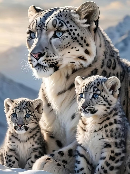 Mosaflare White Tigers Diamond Painting Kits for Adults 12x16 Inch | 5D Diamond Art for Beginners, DIY Full Round Drill Paint by Diamonds Dot Gem Art for Adult, Home Wall Decor BST326L