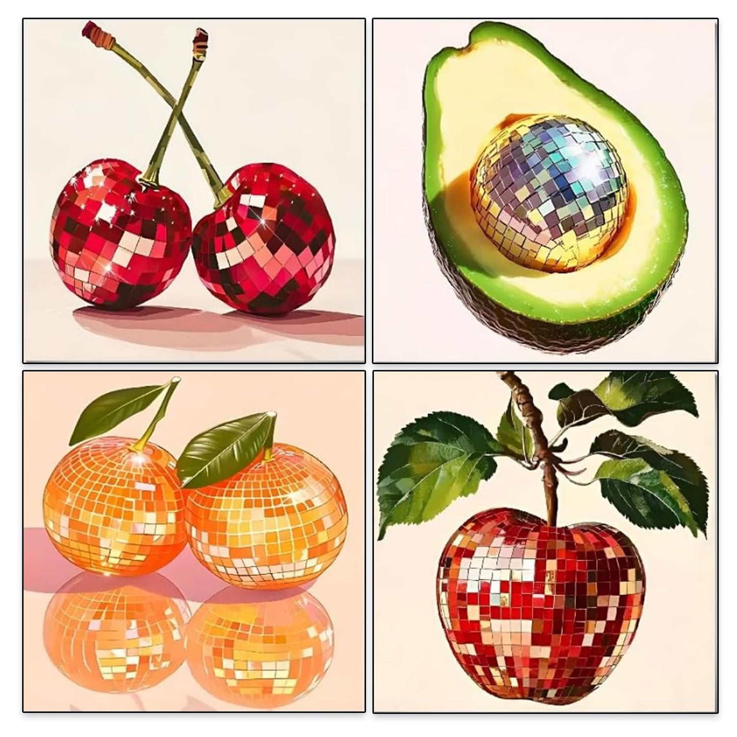 AIBOERL Cherry Diamond Art Kits for Adults,Cherry 5D Diamond Painting Kits for Adults Beginners,DIY Full Round Drill Diamond Dot Painting Gem Art Kits for Adult, Home Wall Decor 12x16Inch BST220