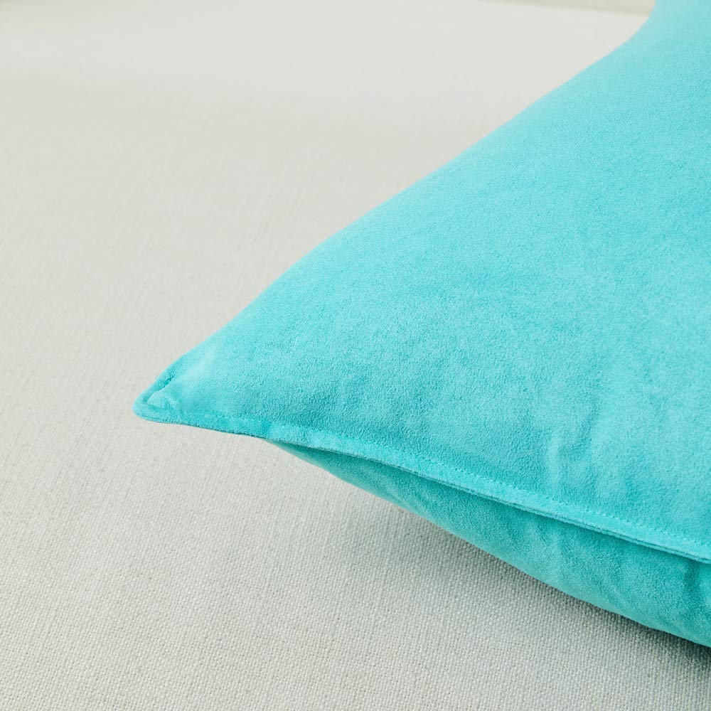 Fancy Homi 4 Packs Olive Green Decorative Throw Pillow Covers 18x18 inch, Super Soft Faux Suede Decor Square Pillow Covers 45x45 cm, Solid Cushion Cover for Couch Living Room Sofa Bedroom BST220