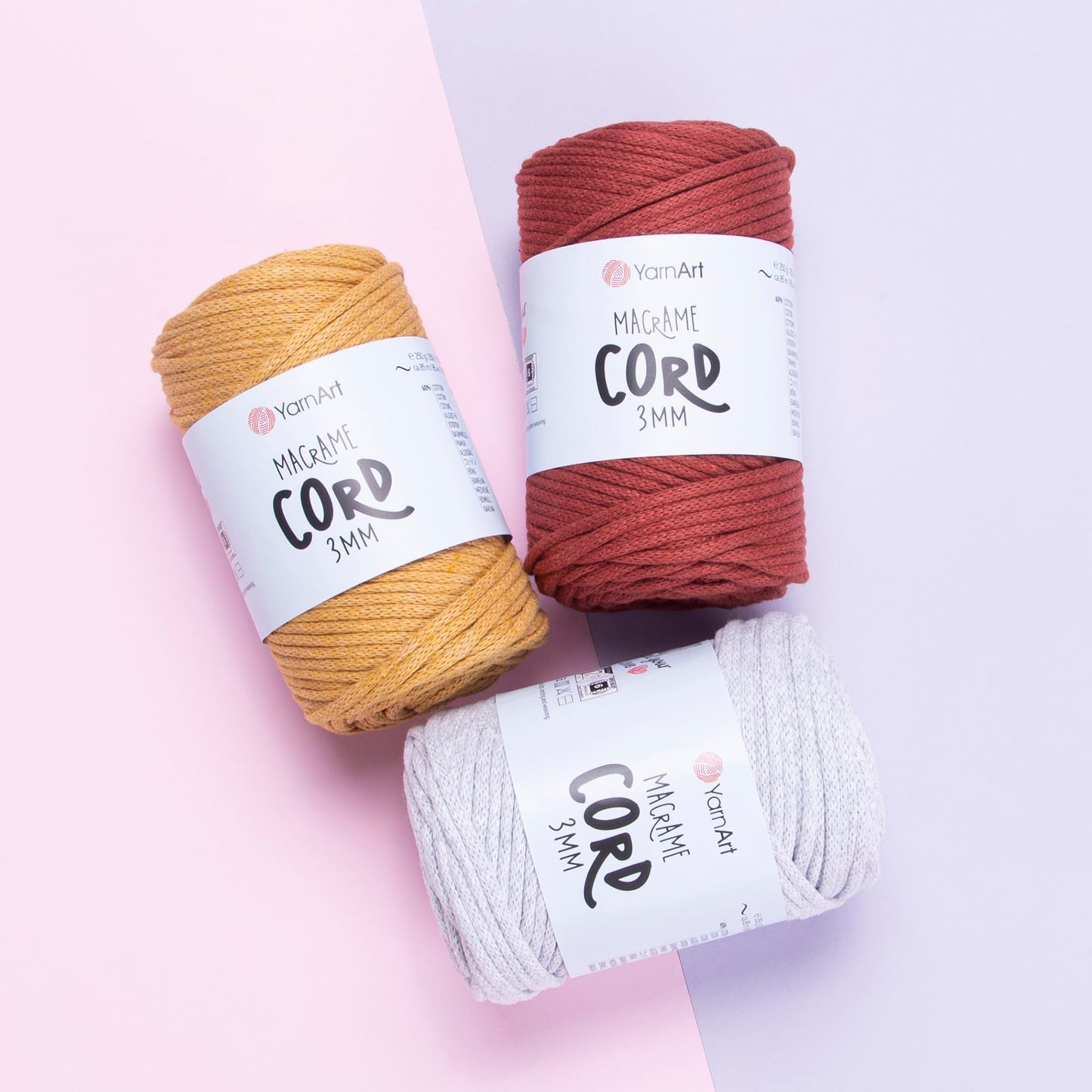 YarnArt Macrame Cord 3mm - Macrame Rope for Crafting, Knotting, Wall Hangings, and Home Decor - 60% Cotton 40% Viscose & Polyester, Soft and Durable (759-FOREST Green) BST220