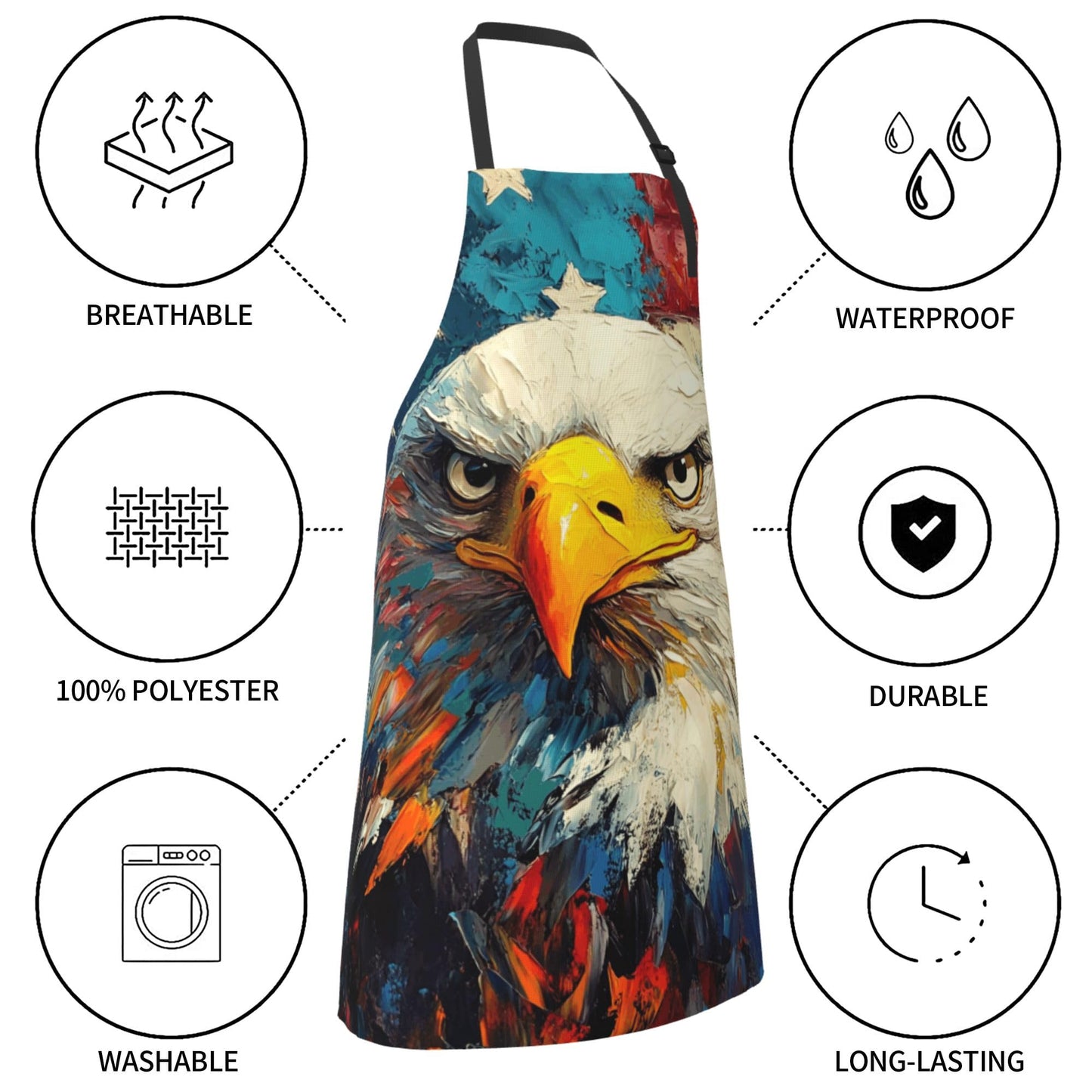 Art Apron with Pocket for Women Men | Kitchen Aprons Chef Apron for Cooking Baking BBQ Painting Gardening BST202