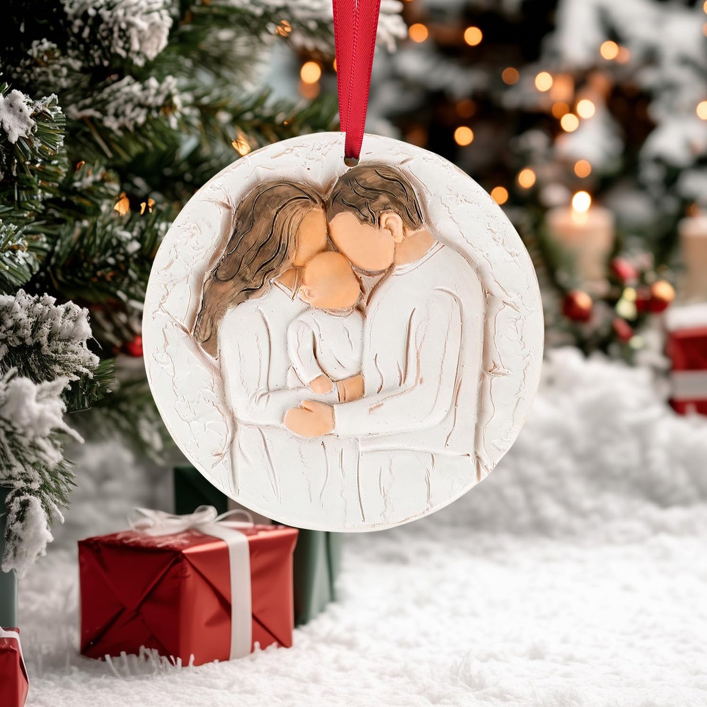 3D Christmas Ornament 2026 Wedding Gifts for Couple - Romantic Our First Christmas Married Engaged Ornament Bridal Shower Gift - Just Married Ornaments for Xmas Tree, Mr and Mrs Gifts for Newlyweds BST326H