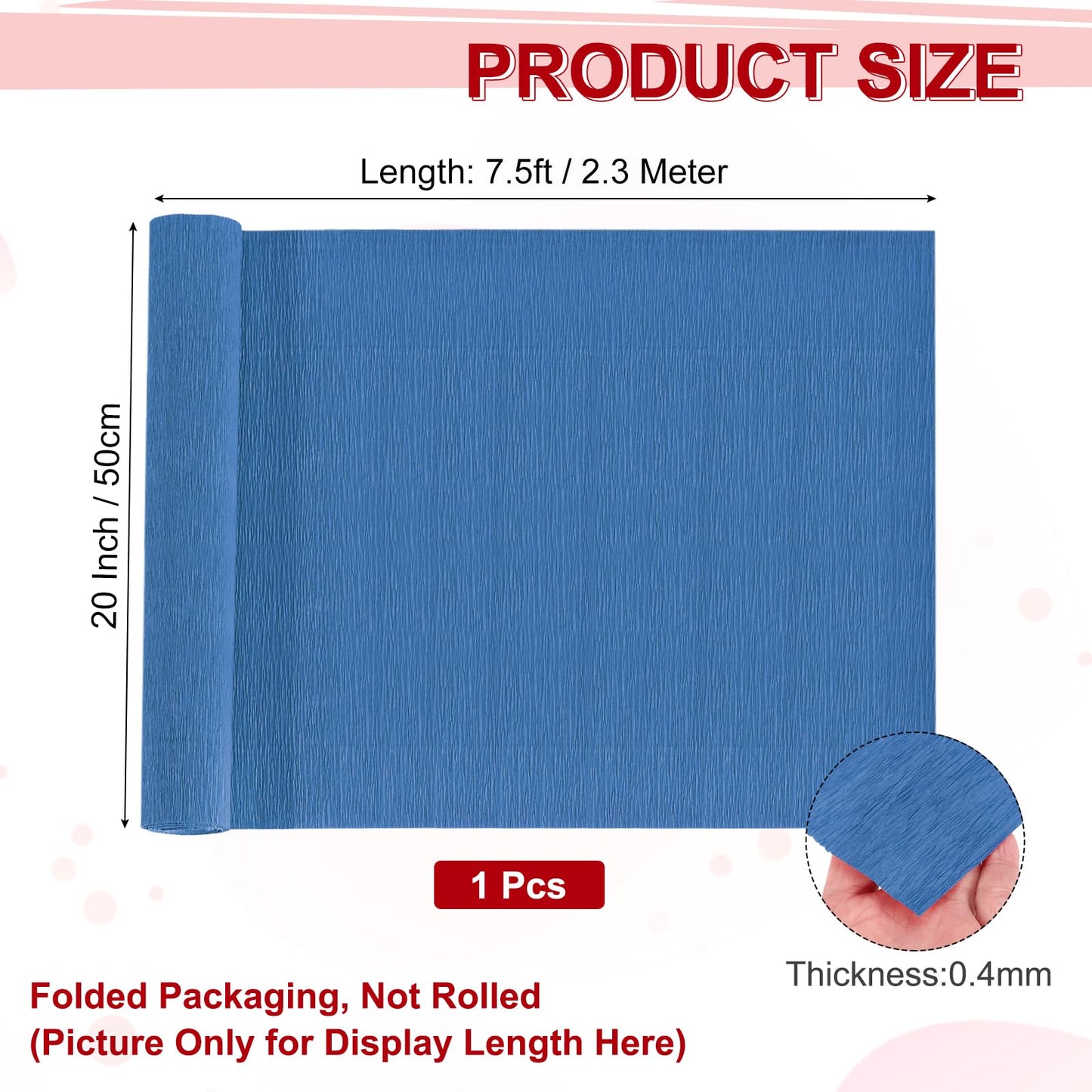 MECCANIXITY Crepe Paper Roll 7.5ft Long 20 Inch Wide for Wedding Ceremony Various Large Festivals Decoration, Light Champagne BST326L