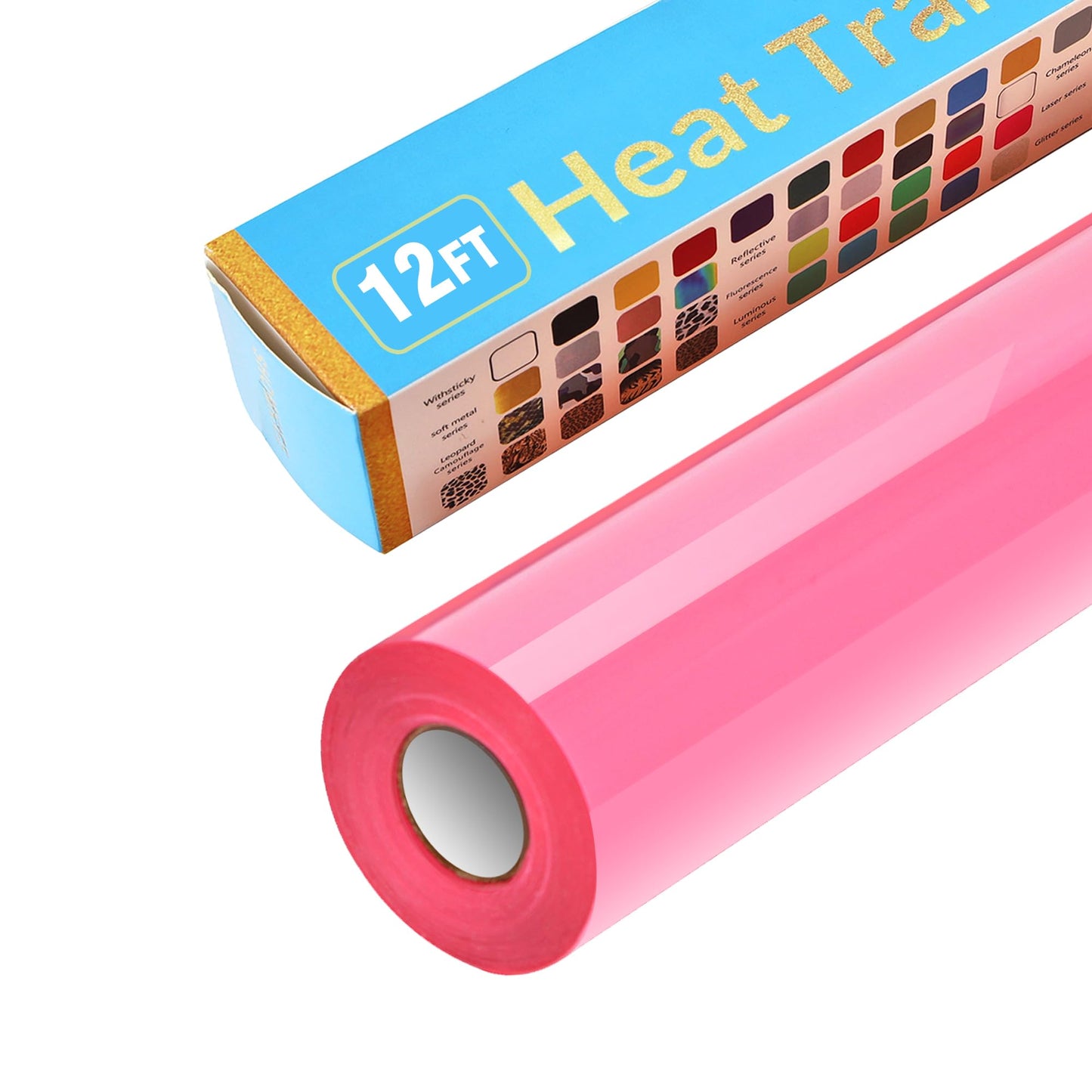 Golden Heat Transfer Vinyl Rolls 12 Inch by 12feet Roll HTV Iron on Vinyl DIY for T-Shirt Easy to Cut & Weed for Heat Vinyl Design Glossy (12Ft, Golden) WN420