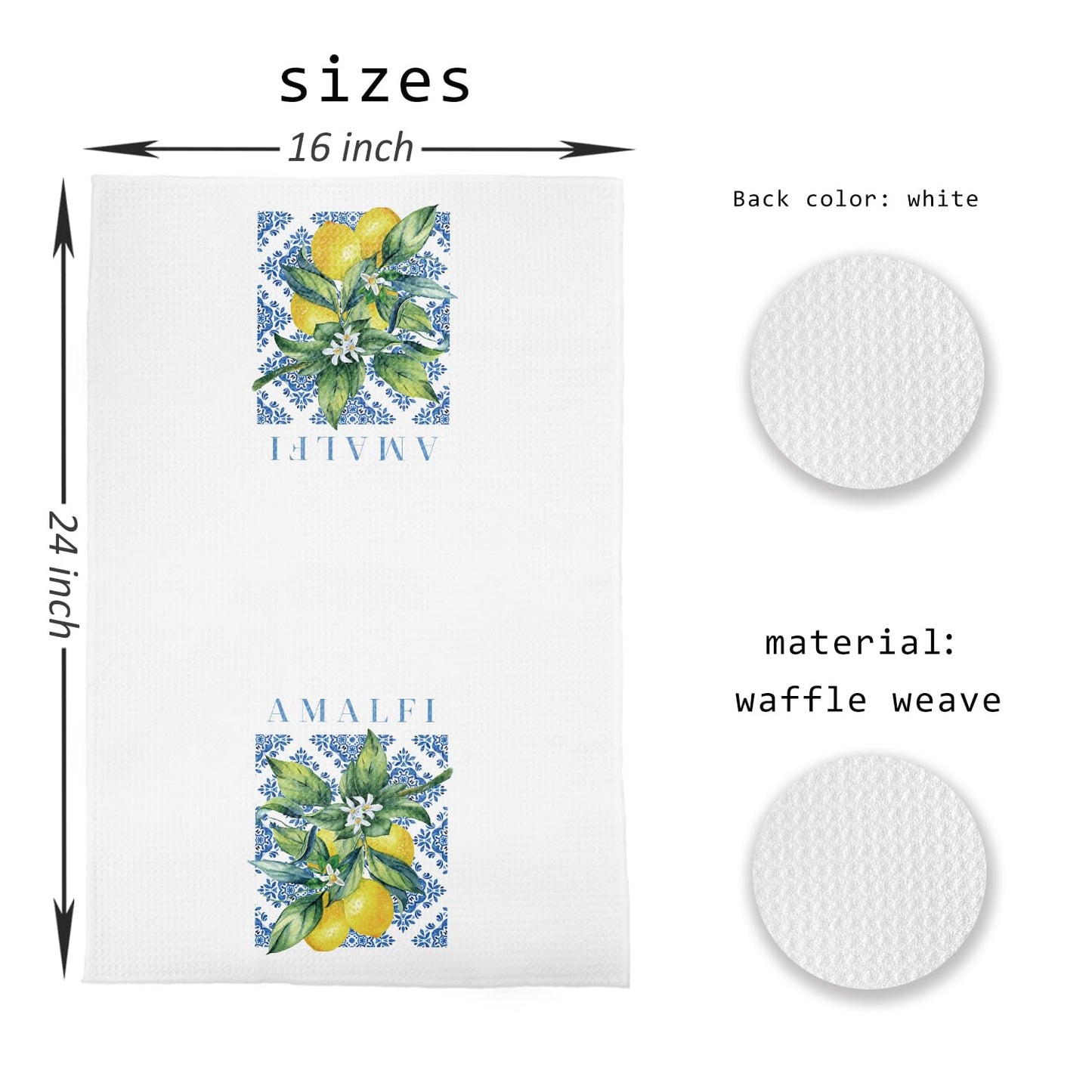 Bon Appetite Modern Kitchen Towels, Farmhouse French Dish Tea Towels for Kitchen, Gifts for Cooking Lovers Decorative Hand Towels, 16x24 Inch WN420