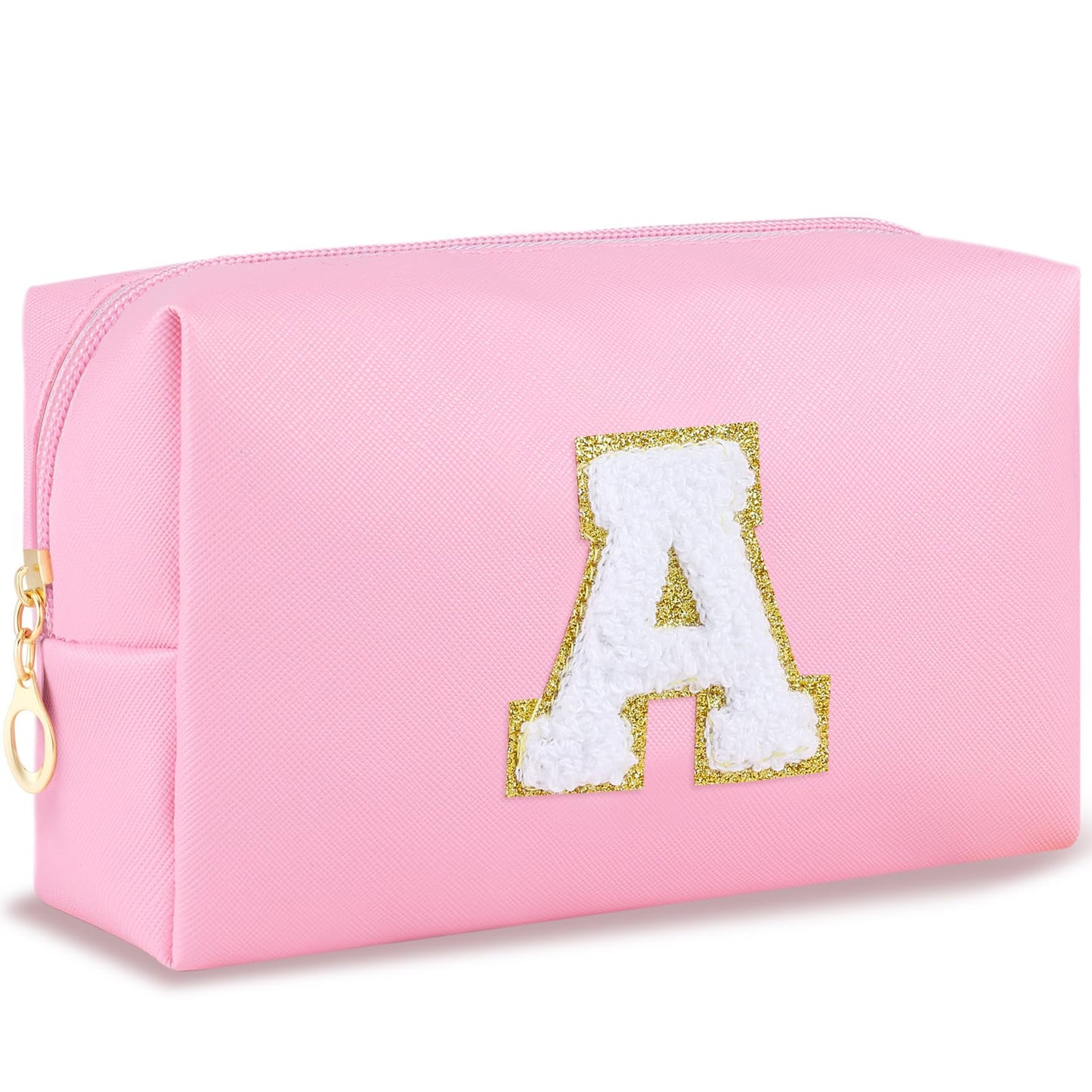 URSKYTOUS Gifts for Girls Initial Makeup Bag Personalized Cosmetic Bag with Zipper Cute Travel Toiletry Bag Waterproof PU Preppy Makeup Pouch Birthday Gift for Teen Girls Women(Blue P) BST326L