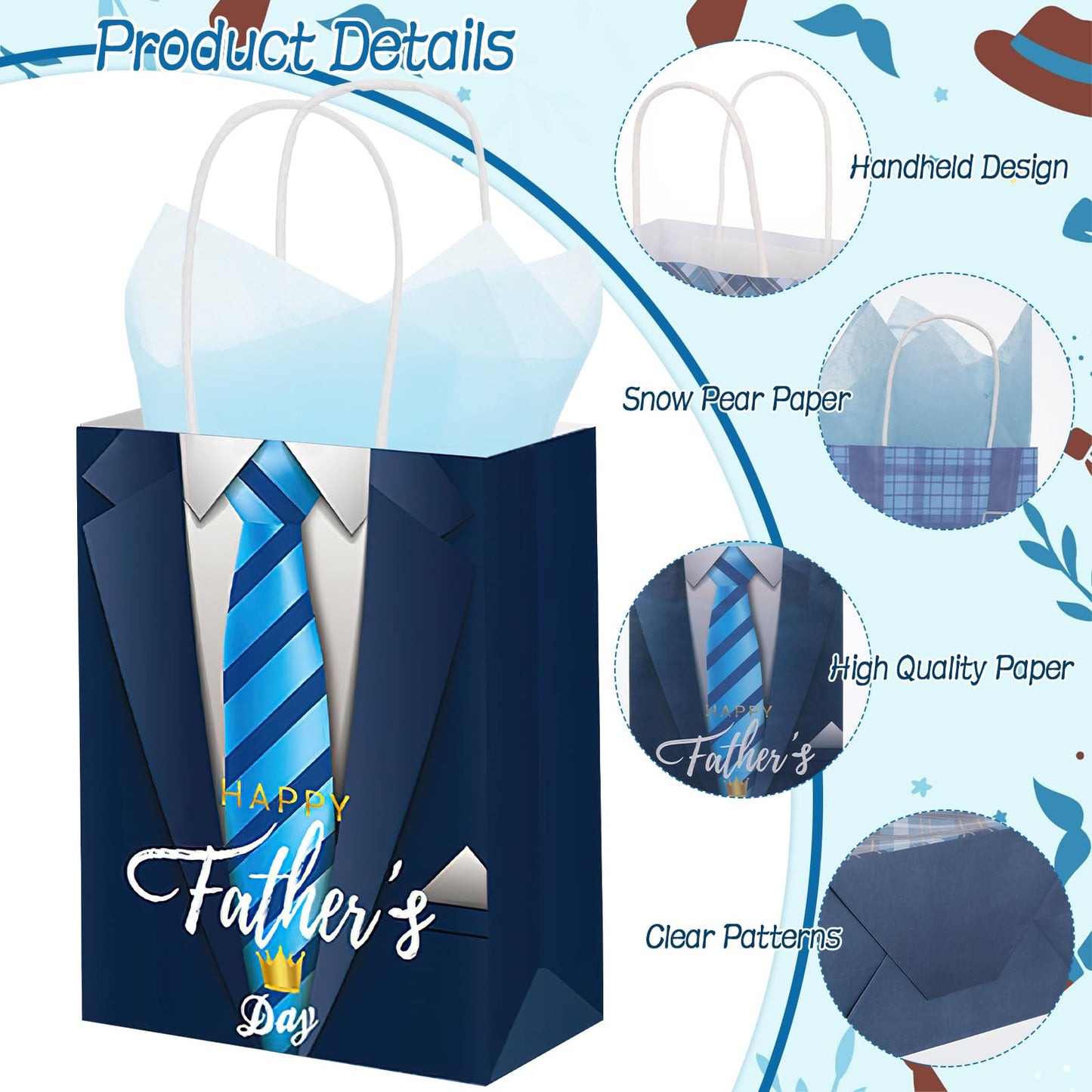 24 Pcs Paper Gift Bags with Handle Party Favor Treat Bags for Birthday Party Supplies WN420
