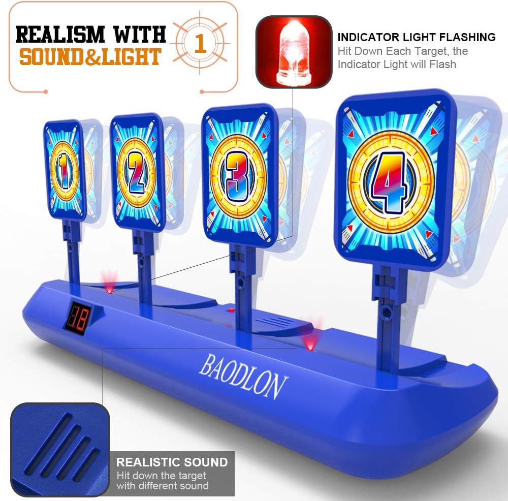 BAODLON Digital Shooting Targets with Foam Dart Toy Gun 101