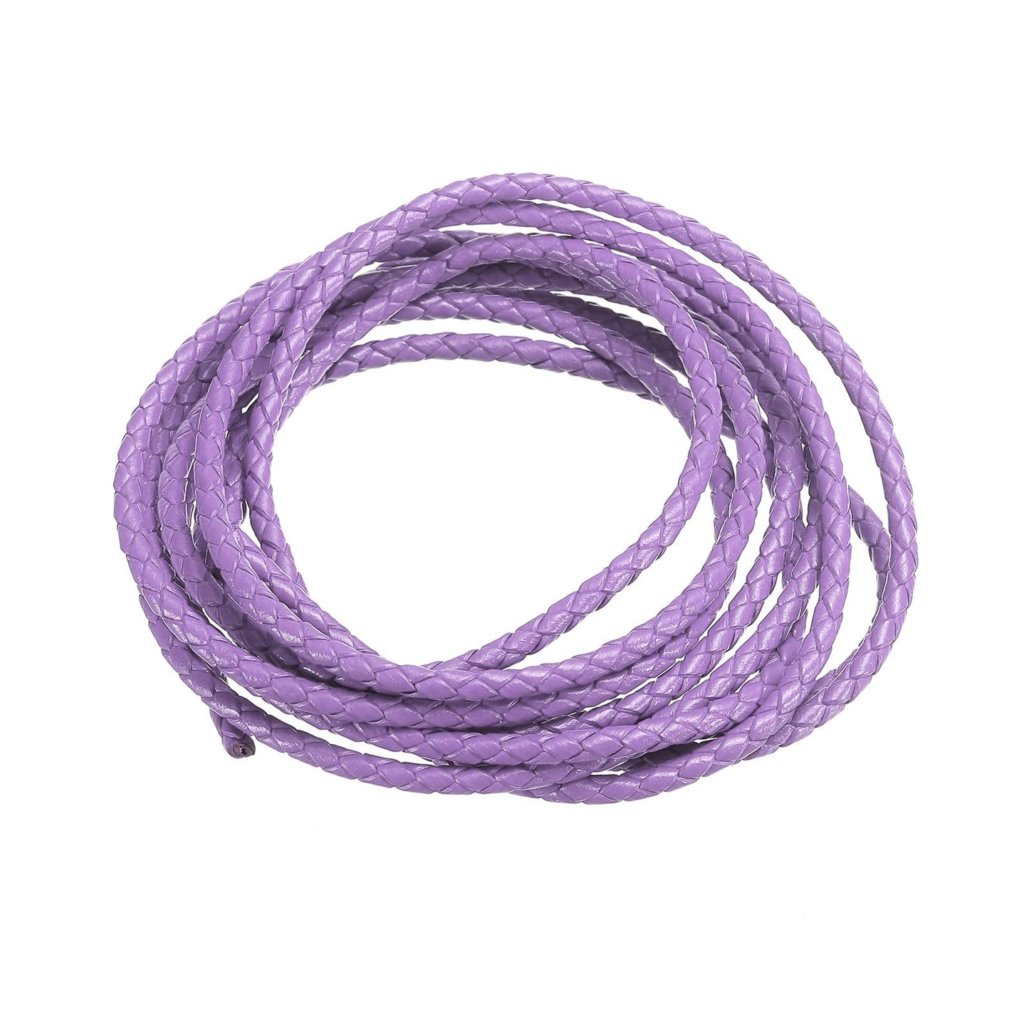 uxcell Leather Cord, 2.2 Yards 4mm Dia Braided String Strip for Purse Handbag Shoelace DIY Crafts Bracelet Making, Yellow BST326L