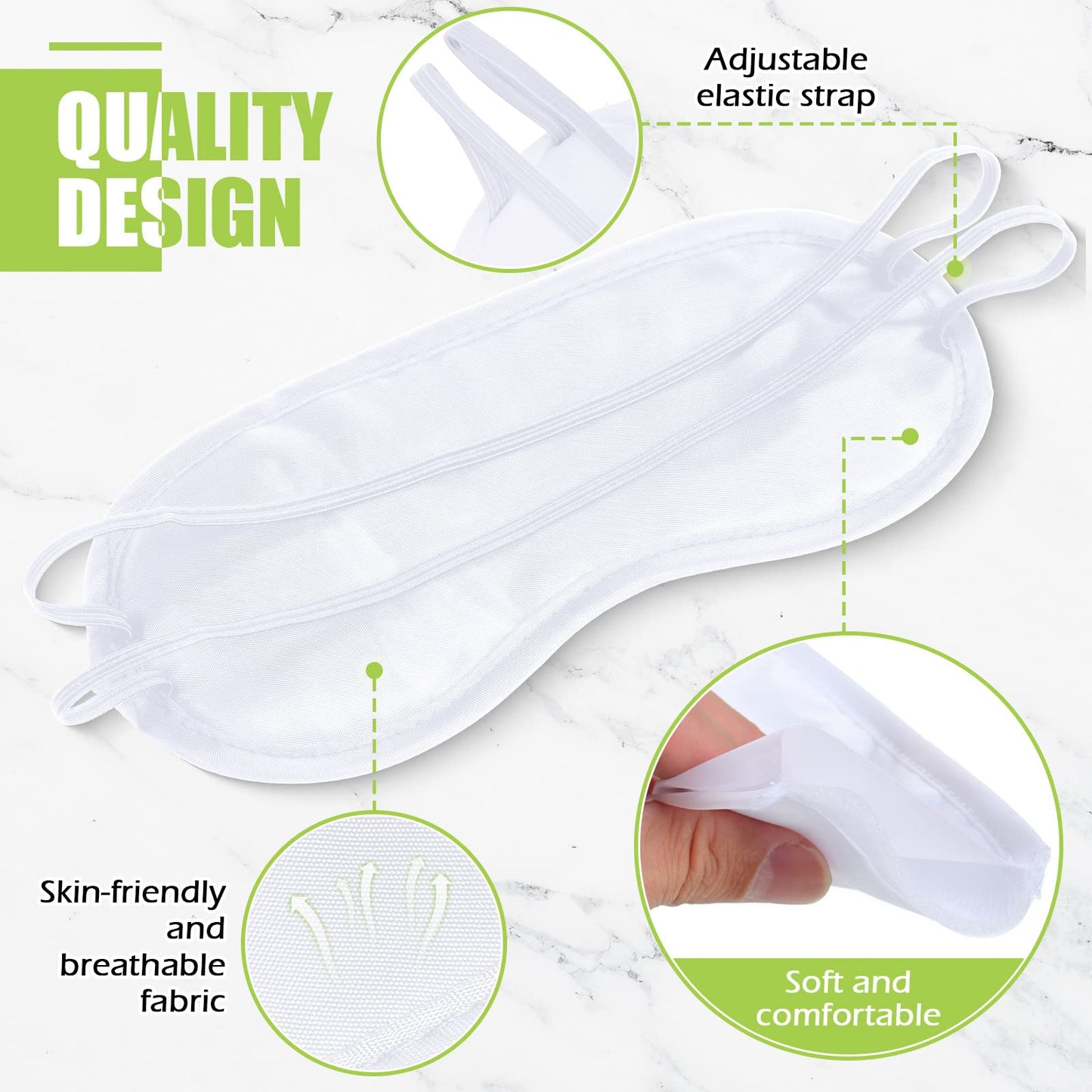 Tarpop 200 Pcs Eye Mask Sleeping Blindfold Eye Cover with Adjustable Strap for Games Party Team Building Travel Individually Wrapped Sleep Mask for Women Men (Blue)