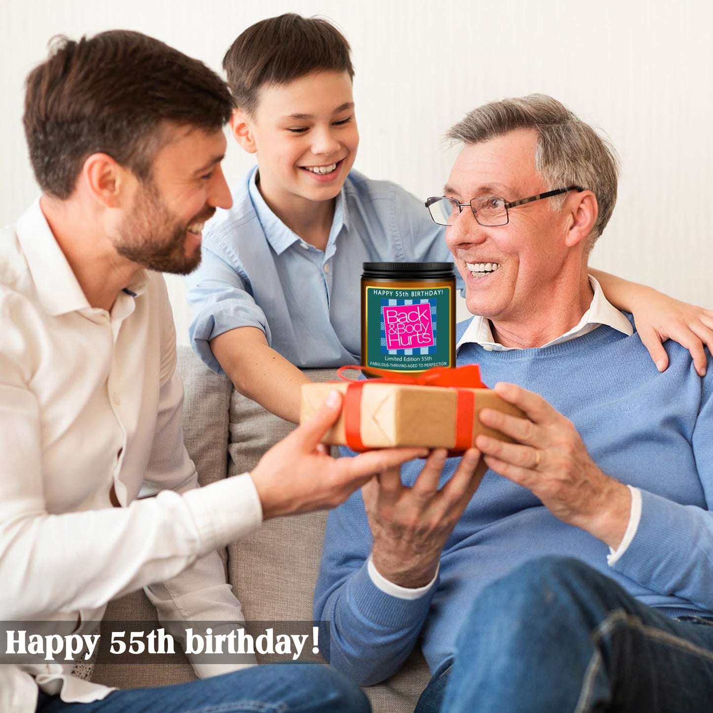 Happy 80th Birthday Decorations Gifts for Women Men, 80th Birthday Candles for Her Him, Funny 80 Years Old Ideas- Lavender Scented Candle BST326L
