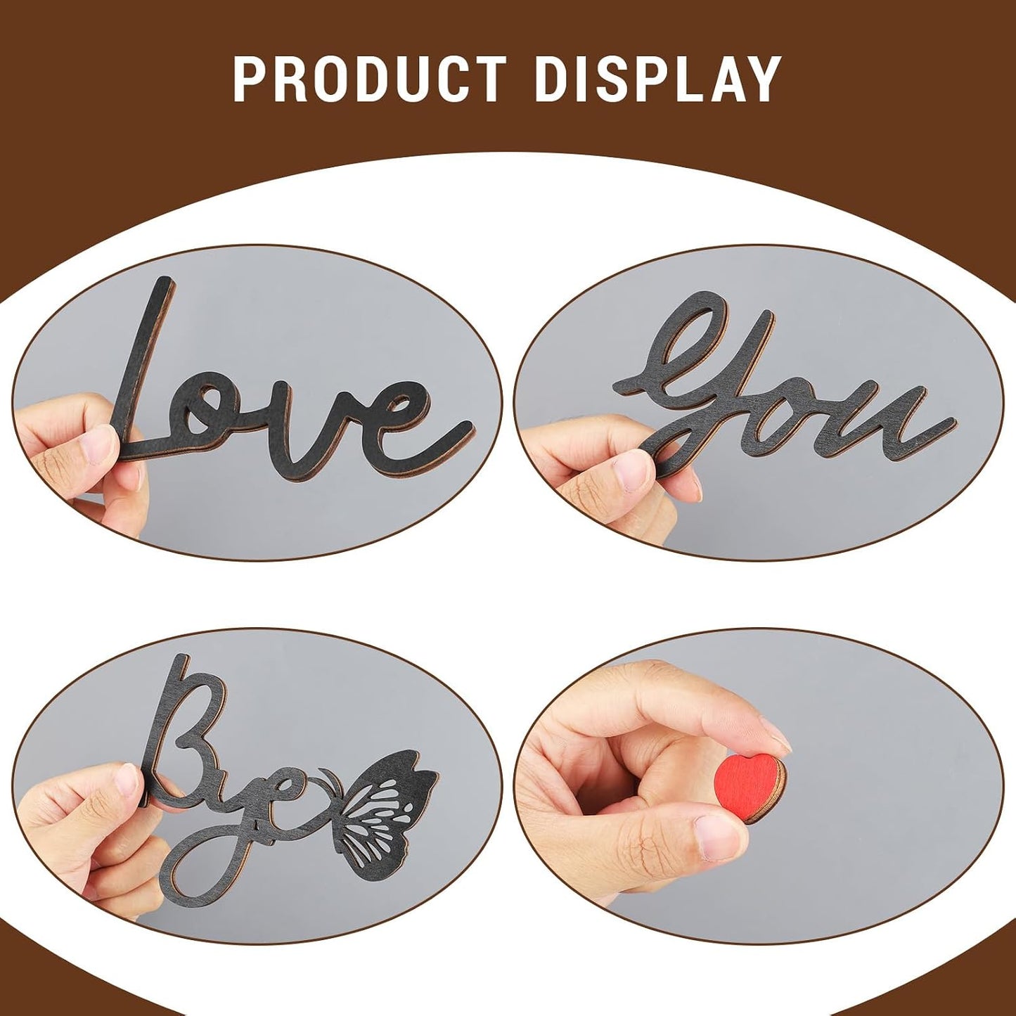 2PCS Love You Bye Sign Above Door, Black Wood Wall Art Decor, Entryway Hallway Living Room and Home Wall Decoration BST220