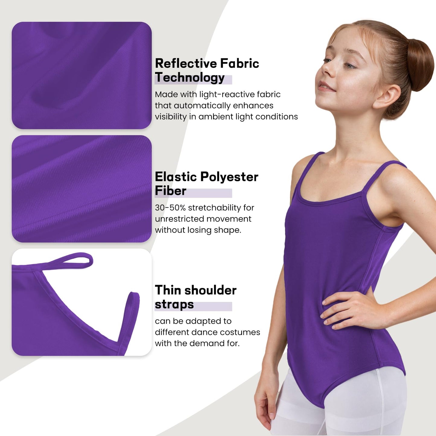 Wildarms Girls Camisole Ballet Leotard Dance Wear | Girls camisole leotard features an unlined single-layer polyester fabric designed for lightweight costume layering WN420