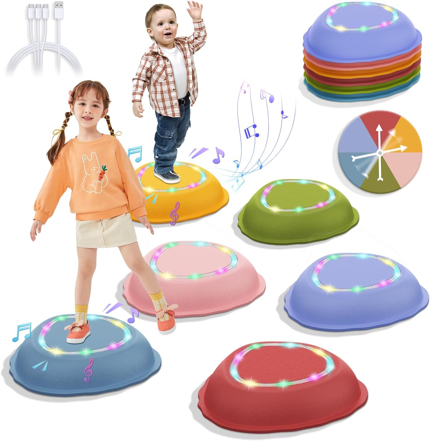 Light Up Rechargeable Stepping Stones for Kids 67