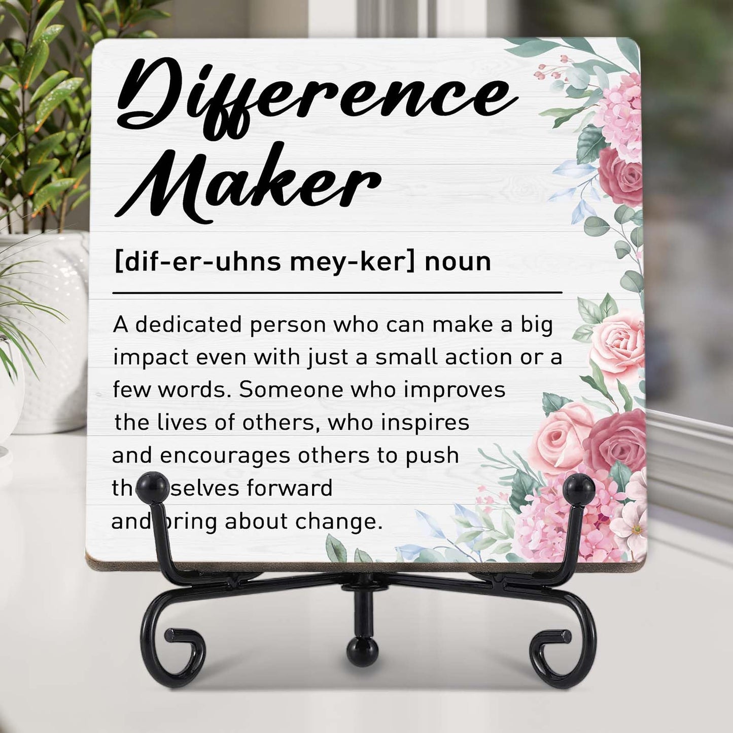 Difference Maker Gift，Thank You Gifts for Teacher Boss Coaches Leader Coworkers Therapist Supervisor, Teacher Desk Plaque Office Decor - E05 BST220