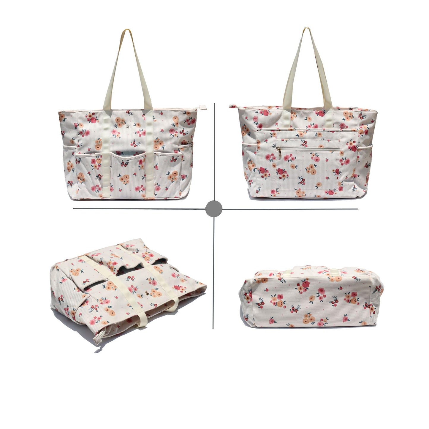 ESVAN Utility Tote Bag Weekender Duffle Bag with 13 Pockets - Perfect for Travel, Work, Gym, Beach, Teachers, and Nurses BST326H