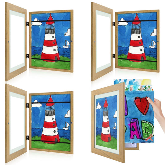 Golden State Art, 8.5x11 Kids Art Frames, Front-Opening Picture Frame Great for Kids Drawings, Artworks, Children Art Projects, Schoolwork, Home or Office (Walnut, Set of 2) BST220