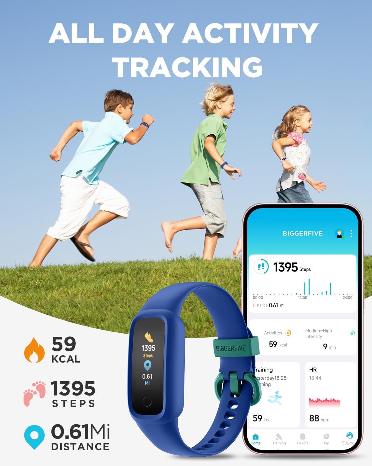 Vigor 2 L Kids Fitness Tracker Watch for Boys Girls Ages 5-15 76
