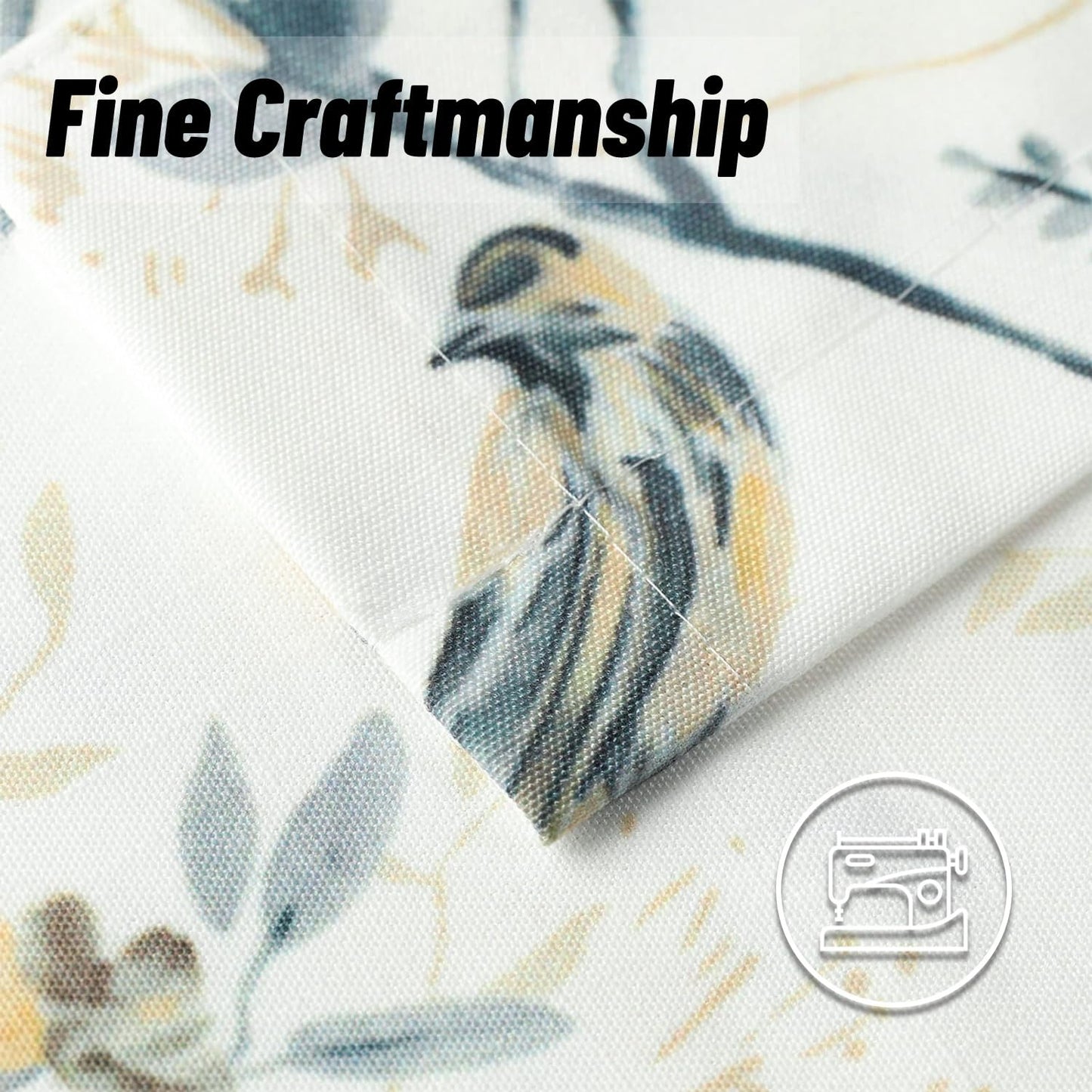 Leeva Tie Up Valance for Windows, Elegant Birds Pattern Light Filtering Window Treatment Valances for Bedroom Kitchen, One Panel, 52 x 18, Light Blue BST220