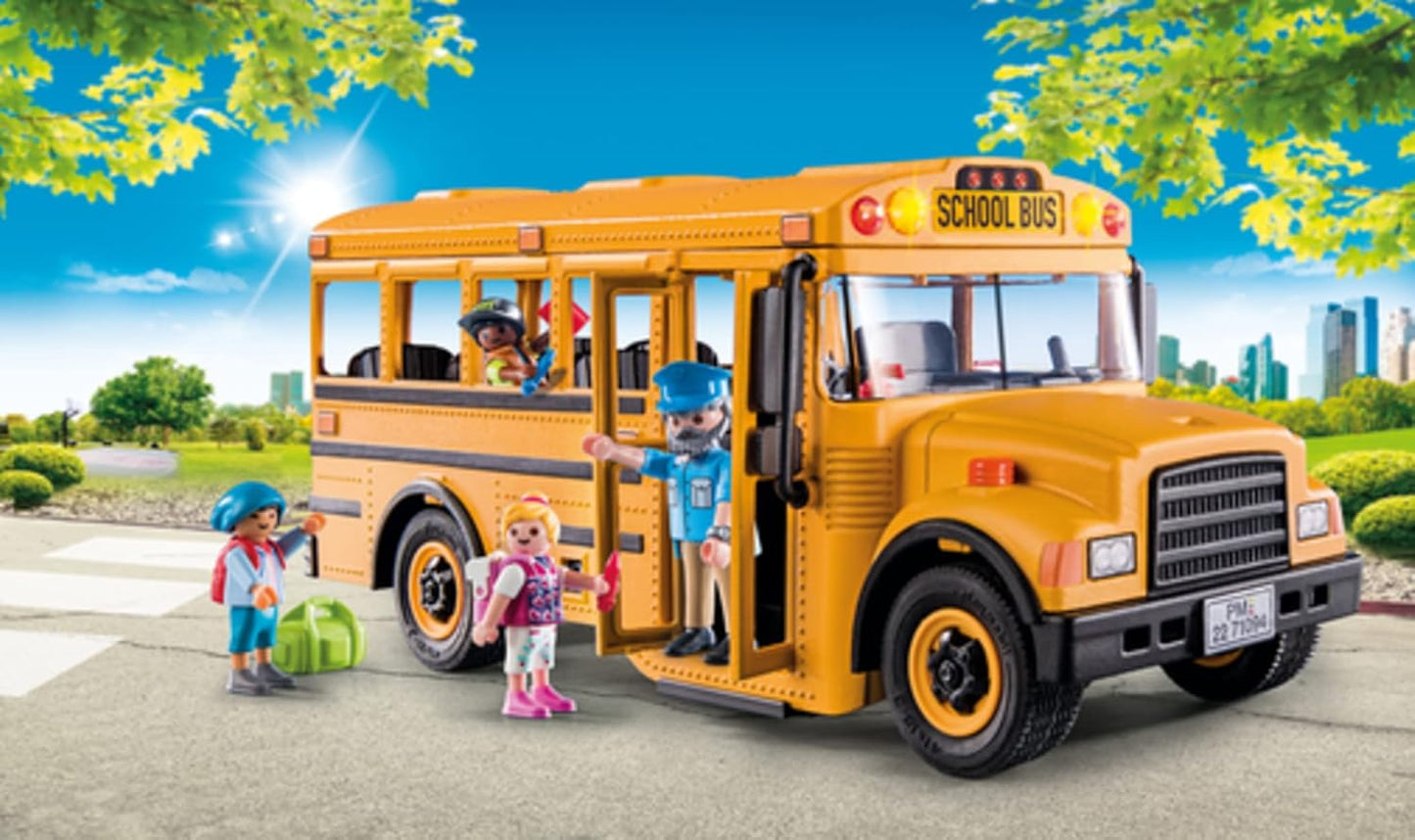 Playmobil School Bus with Accessories and 4 Figures 62