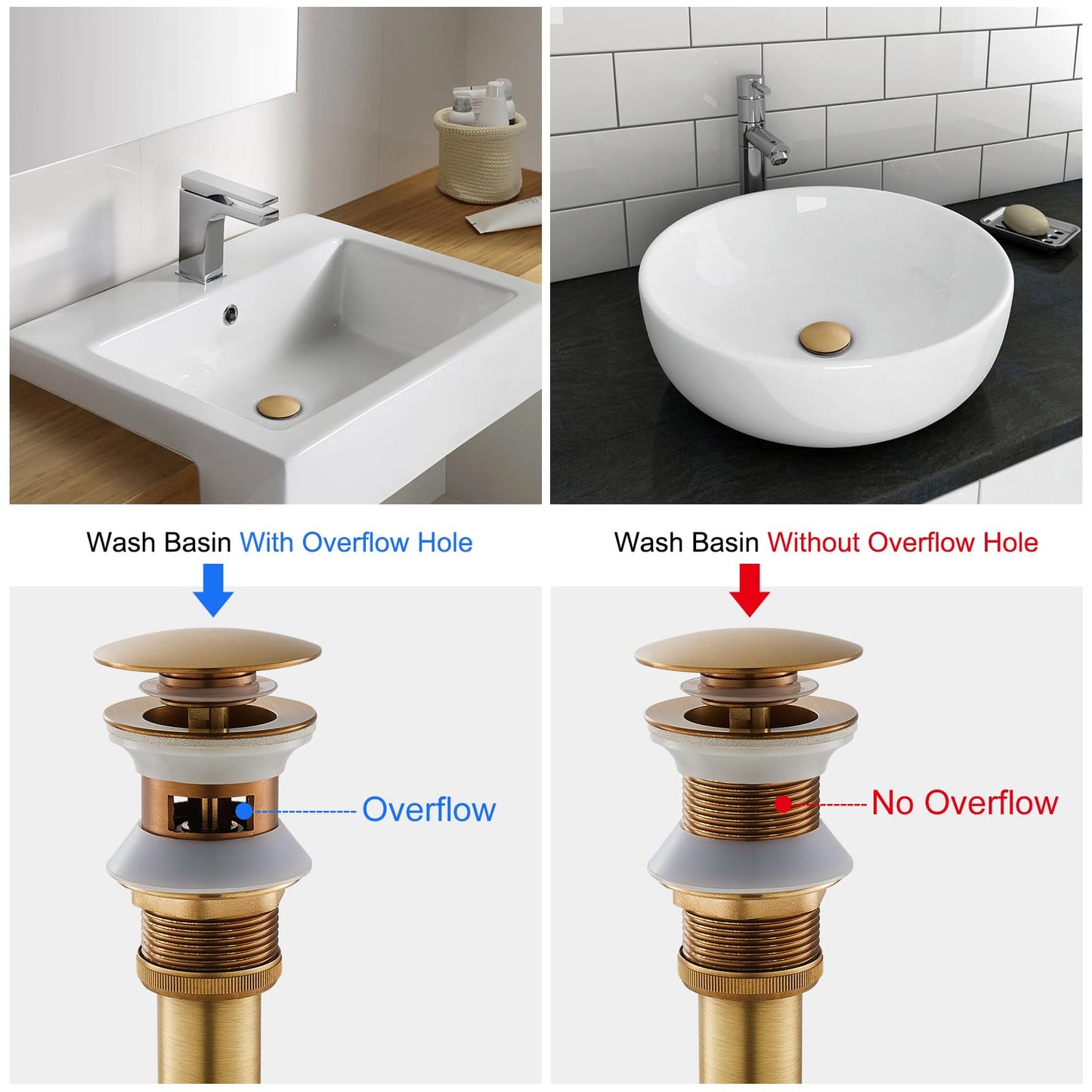 Solid Brass Adjustable 1-1/4 Bottle Trap with Overflow Drain Stopper Set, Bathroom Sink P-Trap Complete Set Sink Drain Kit Tube, Antique BST220