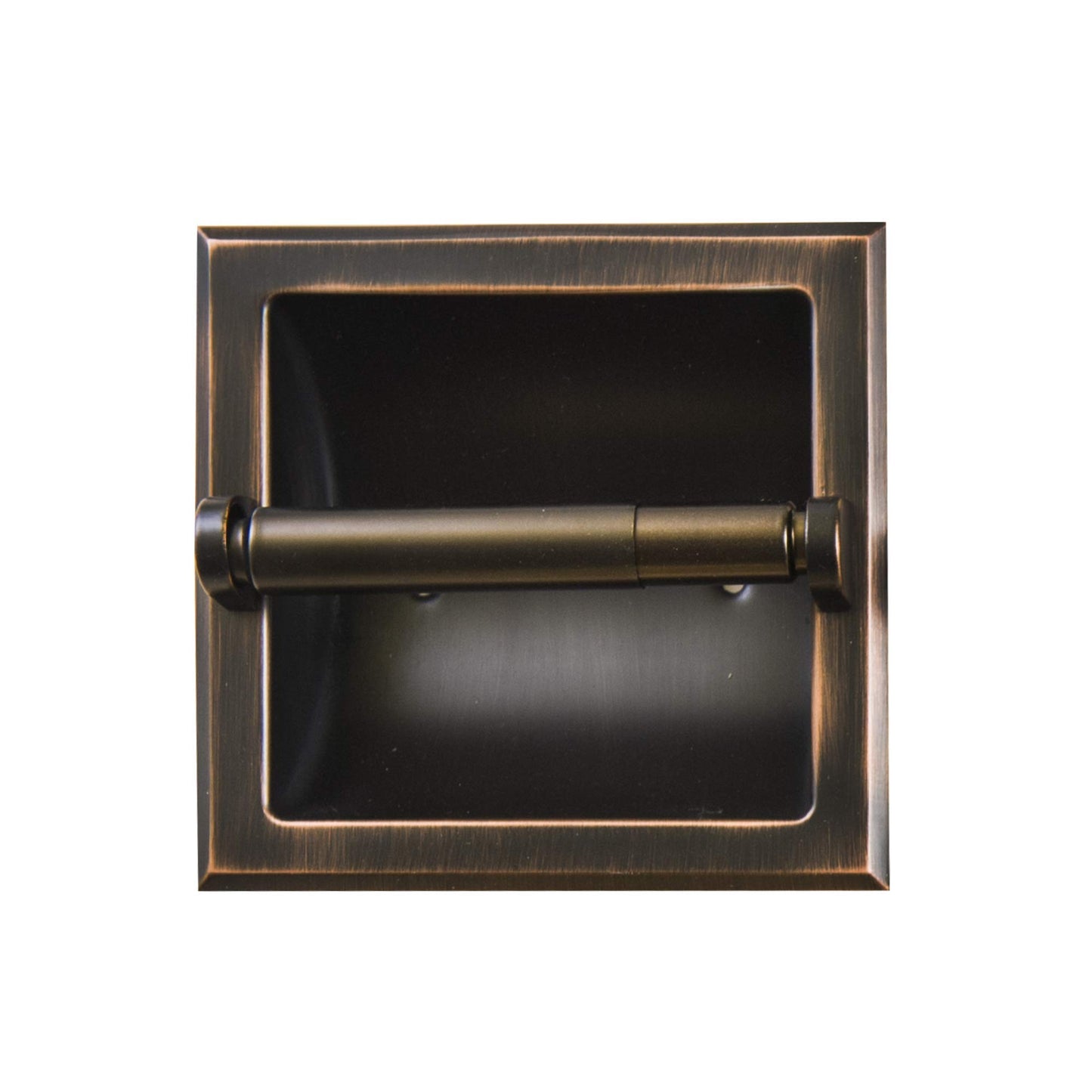 SENTO Recessed Gold Toilet Paper Holder, Wall Mounted Heavy Duty Metal Toilet Paper Roll Holder with Rear Mounting Bracket, in Wall, Easy Installation, Satin Brass BST220