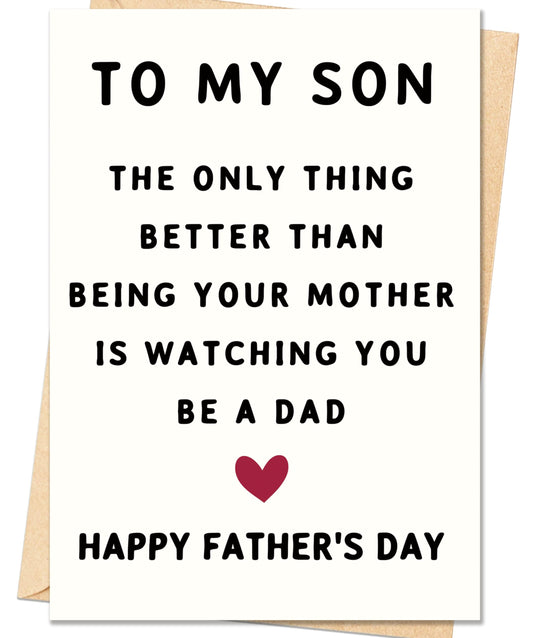 Funny Fathers Day Card for Dad, Father's Day Cards Gifts Decorations from Daughter Son, Happy Fathers Day Card from Cat, Cute Cat Dad Father's Day Decorations Gifts BST220