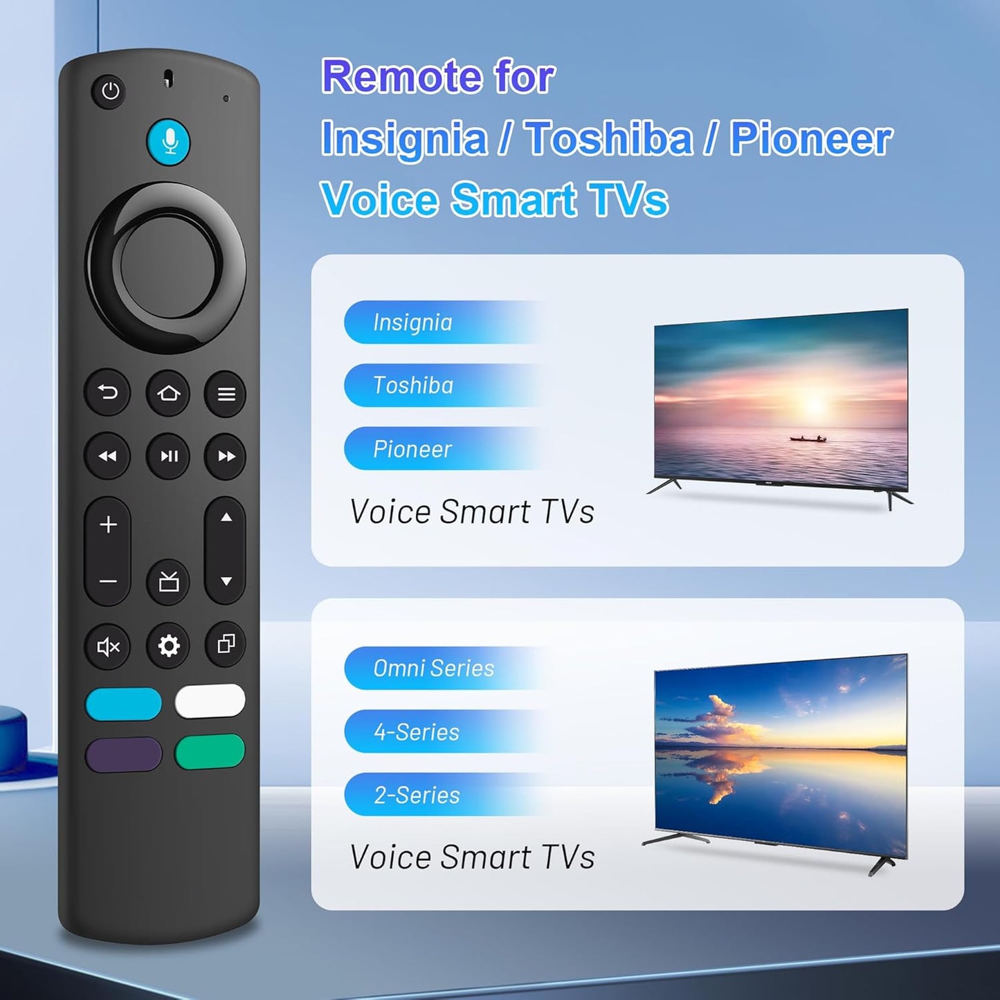 Replacement Voice Remote Control for All-Insignia-Toshiba-Pioneer-Series Smart TV/NS-RCFNA-21 RD4