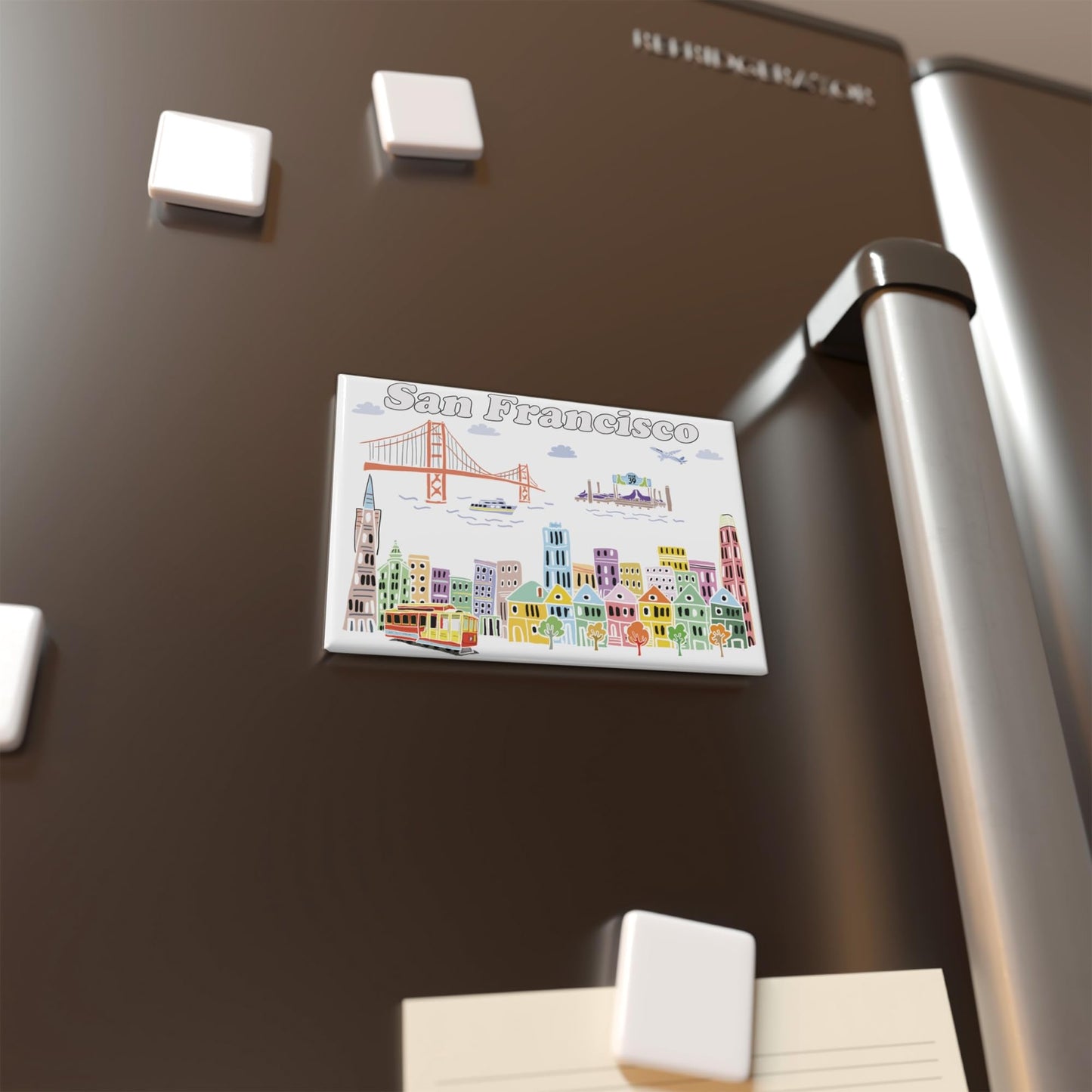 City Themed Artwork Magnet Collection by Beary Blu - Designed in The USA, Collectible Souvenirs Gifts 2.5" x 3.5" (Dallas) BST220