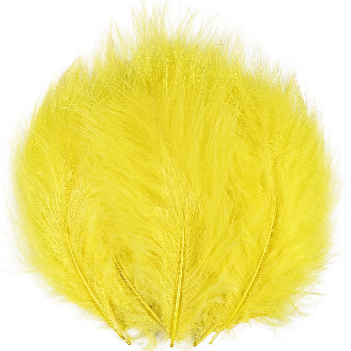 Fluffy Turkey Marabou Feathers 100pcs for Craft Dream Catcher Decoration - 4-7Inches Natural Feathers (Green) BST220
